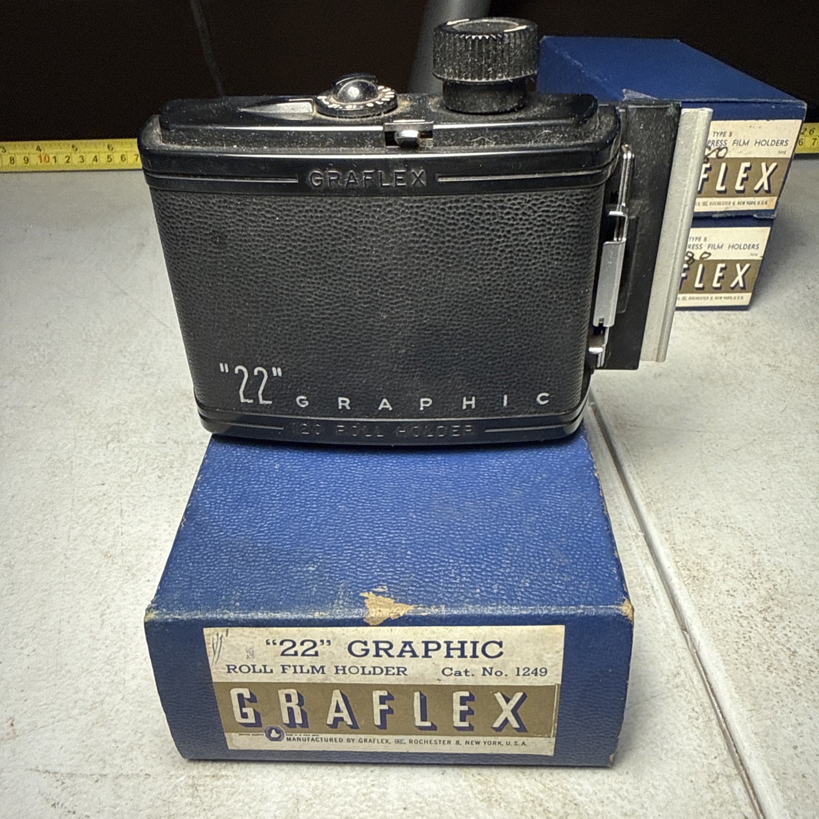 Vtg Graflex bundle Press & Roll Film Holder(s) 2 1/4 X 3 1/4 graphic “22”