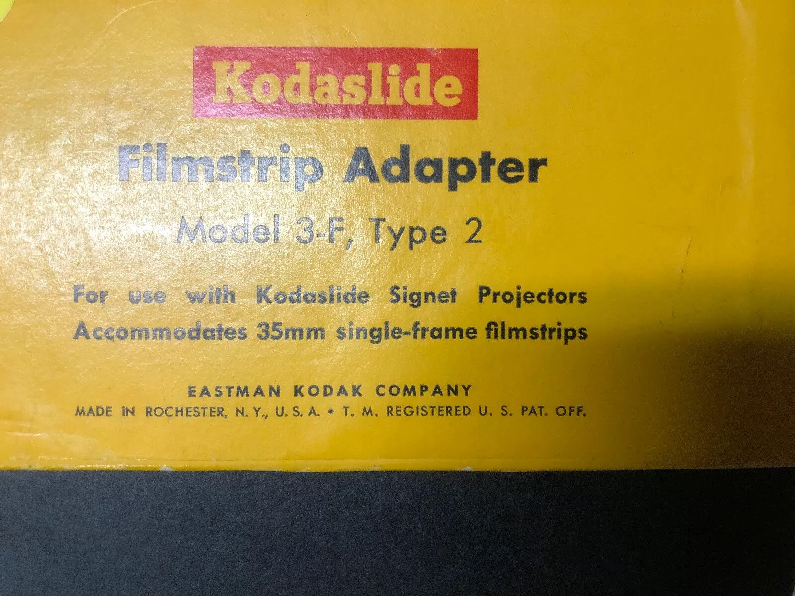 Kodaslide 3-F filmstrip Adapter 3-F Type 2 35mm For Slide Projector Dias Photo
