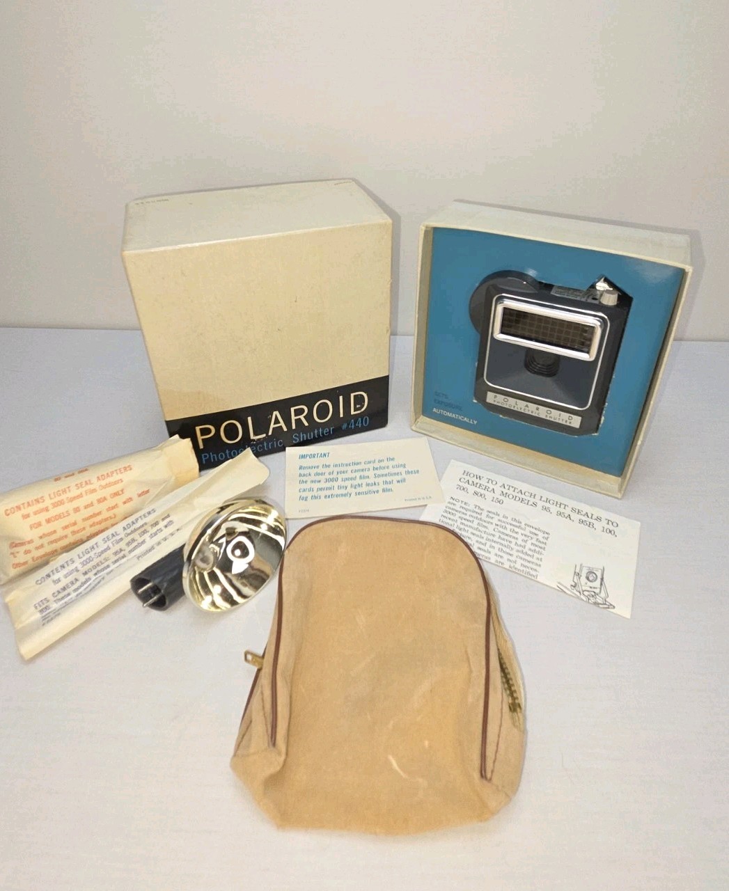 Vintage Polaroid Photoelectric Shutter #440 Complete Accessory Kit with Box Sued