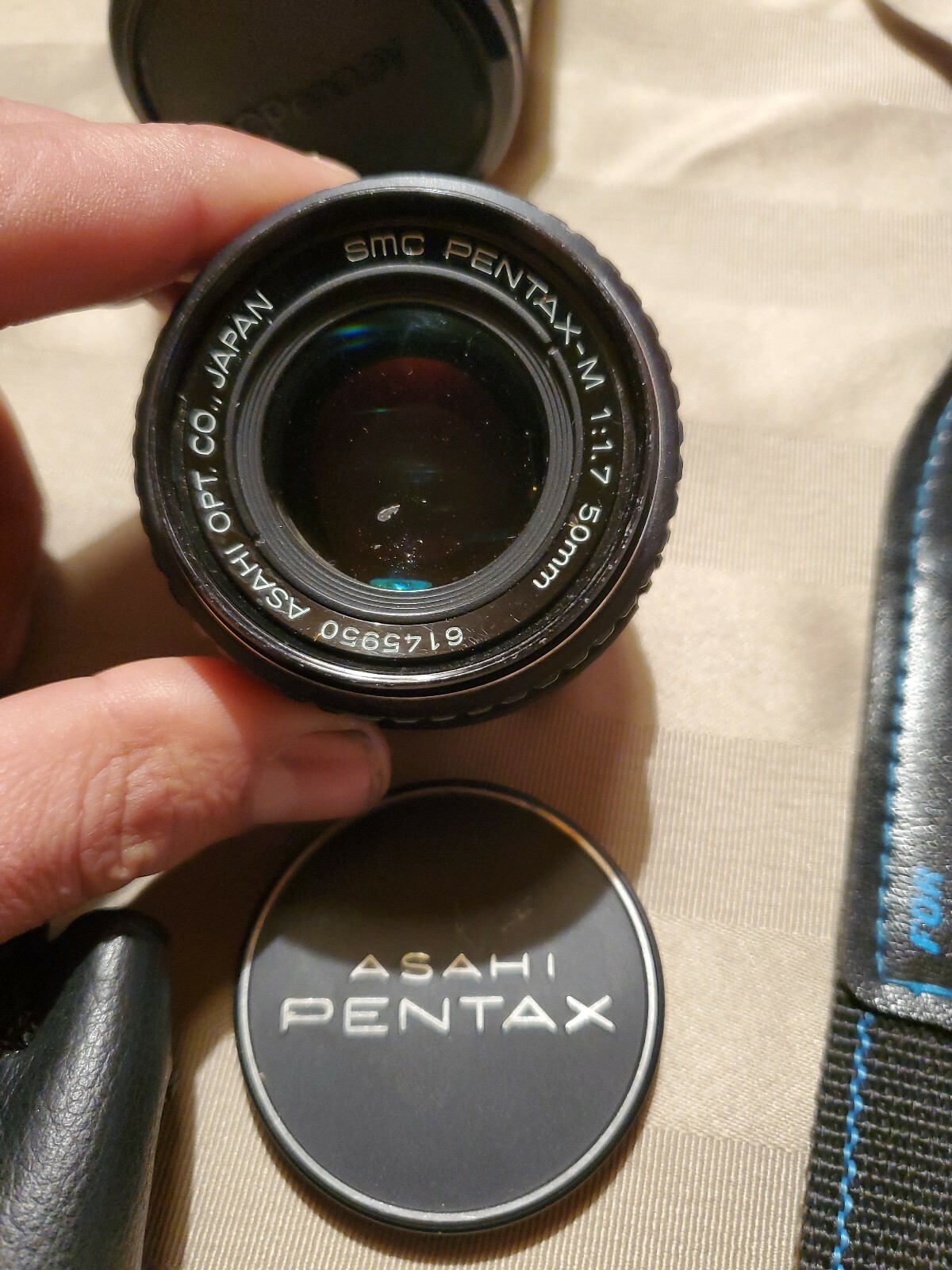 Vtg Pentax K1000 35mm camera with lenses untested 4 parts or repairs A4