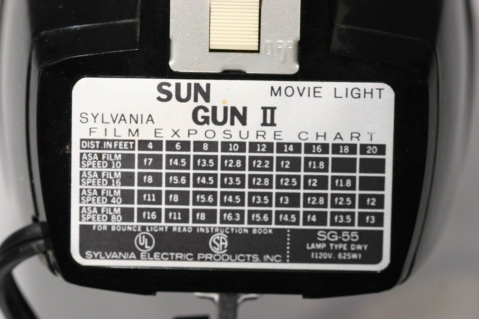 Vintage Sylvania Sun Gun II Movie Light Model SG-55 W/ Box