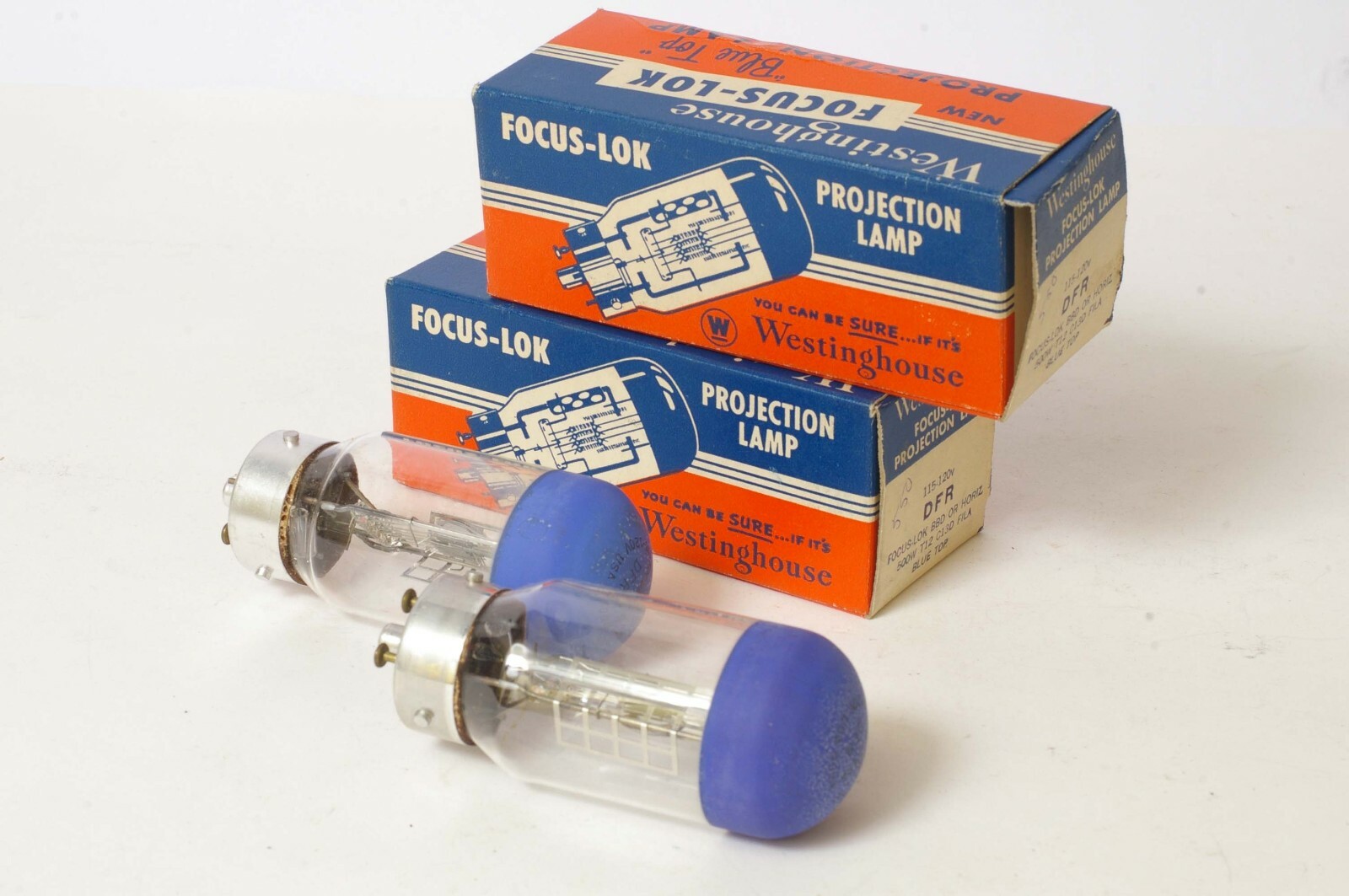 F90455~ TWO DFR WESTINGHOUSE DFR 500W 120V Projection Bulb Lamps
