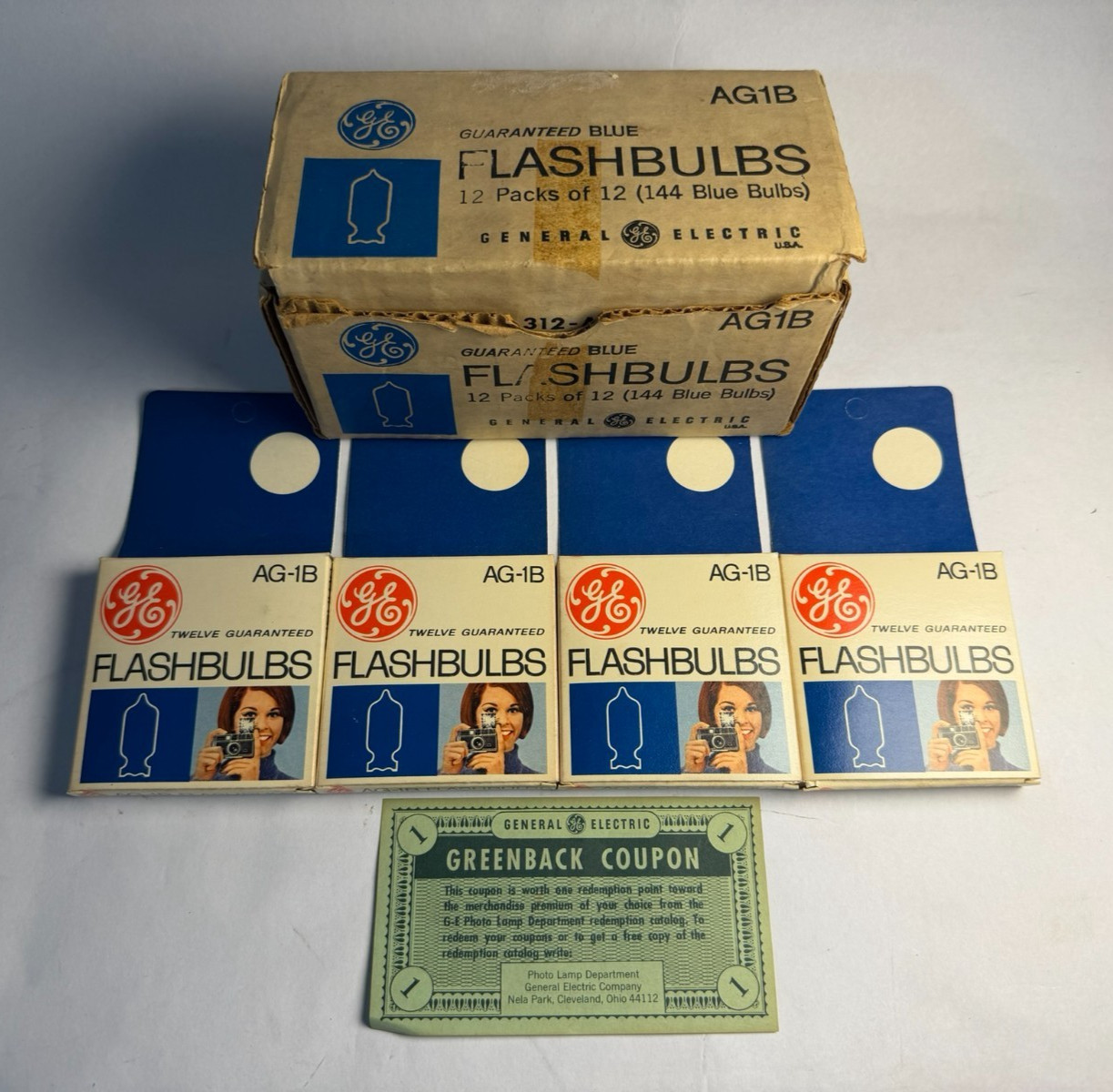 Vintage GE AG-1B Flashbulbs 4 Box Lot NEW in Box Photography Bulbs