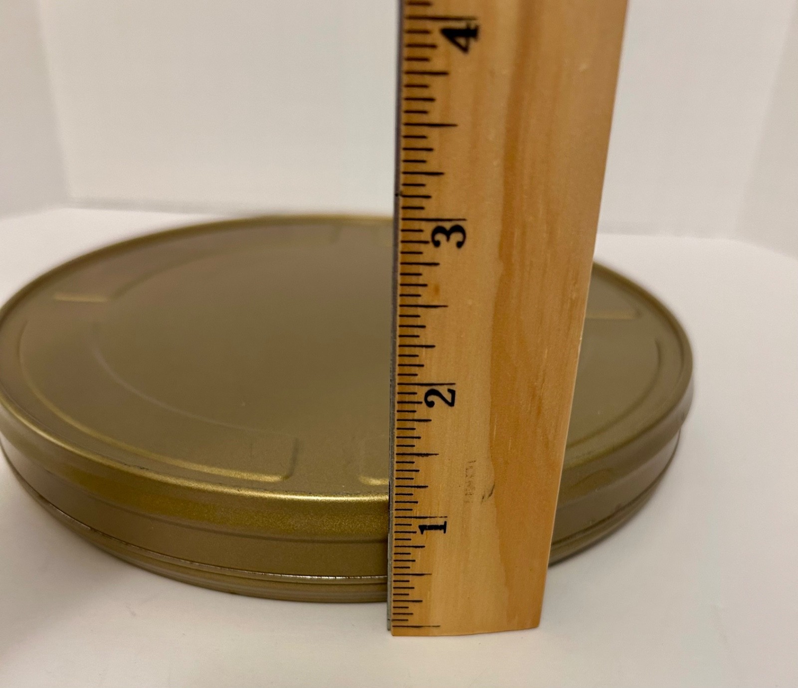 16mm/35mm Empty Metal Movie Film Reel Canisters 3pc Lot Golden Brown