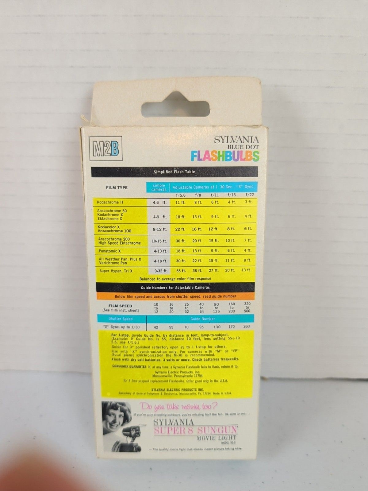 Vintage Sylvania Flashbulbs Blue dot M2B Full Box New Old Stock