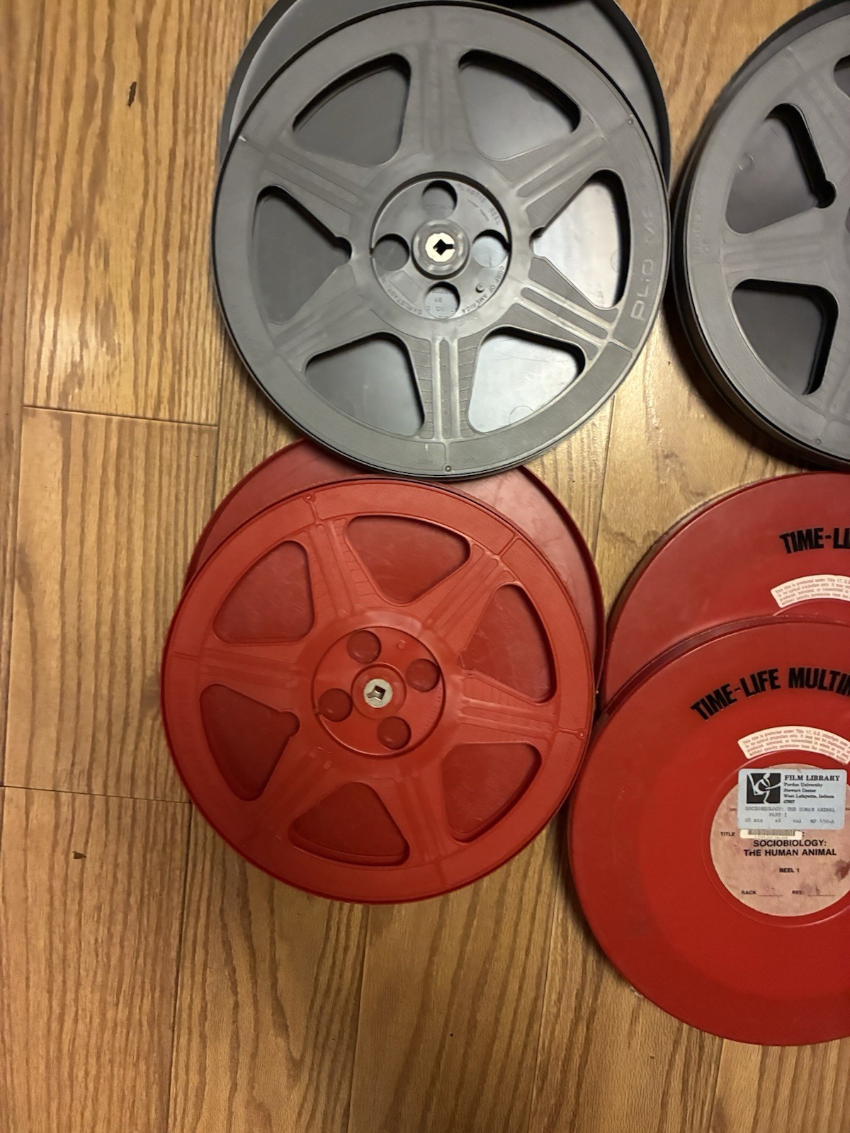 Lot Of 10 Film Reels & Cans 12.5”steel Plastic Plio Magic Goldberg Brothers NICE