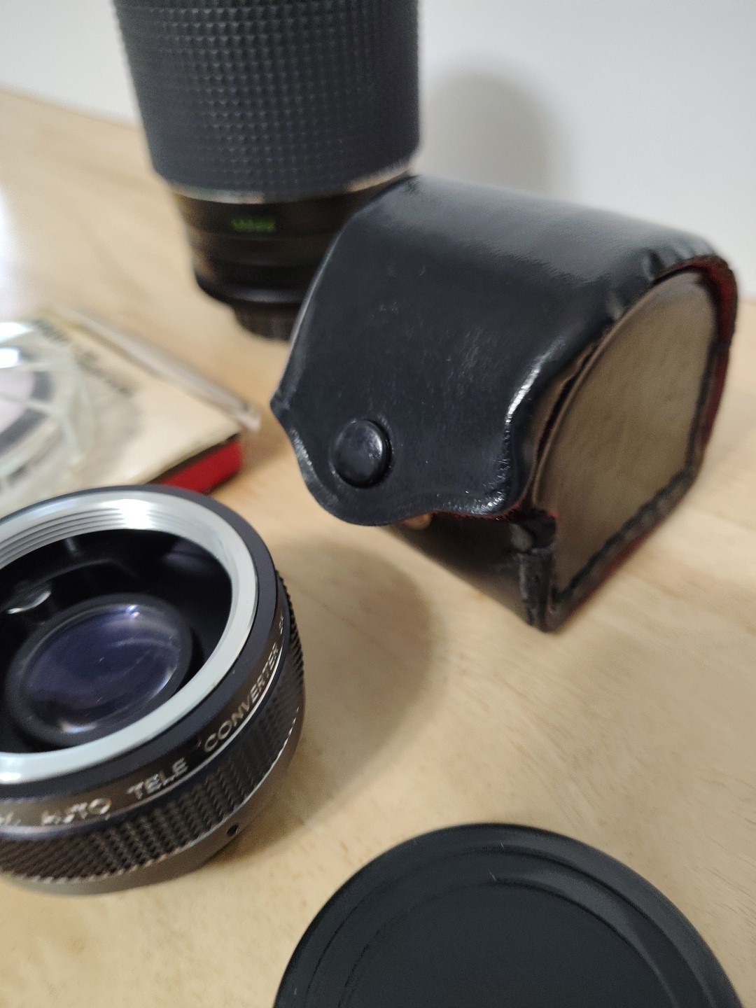 Vintage Photography Camera Japan 55 mm Lens, Hoya Filter 1B, Saitex Telecoverter