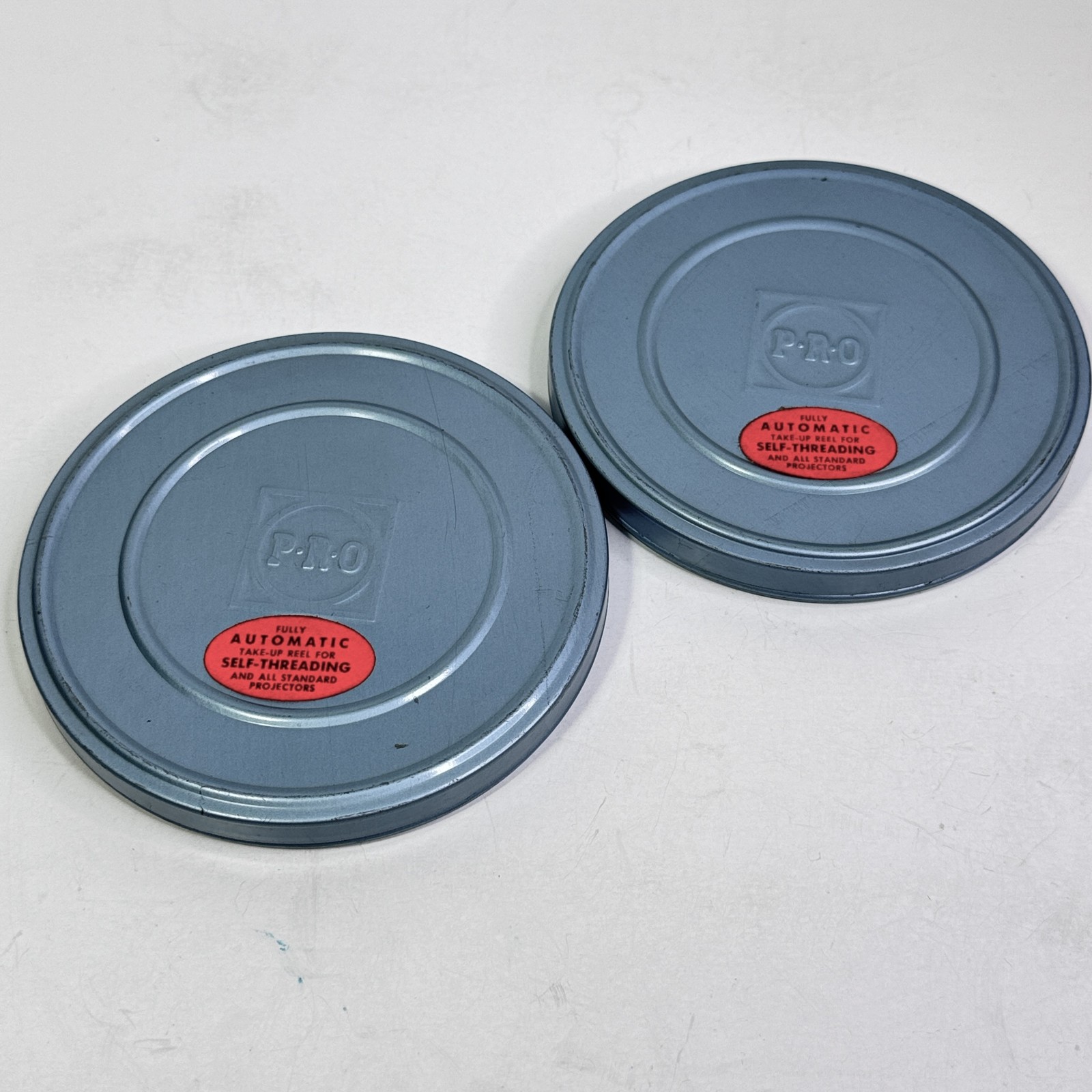 Reelane Metal Film Reels P.R.O Cans Set of 2 8mm 16mm Projector Vintage