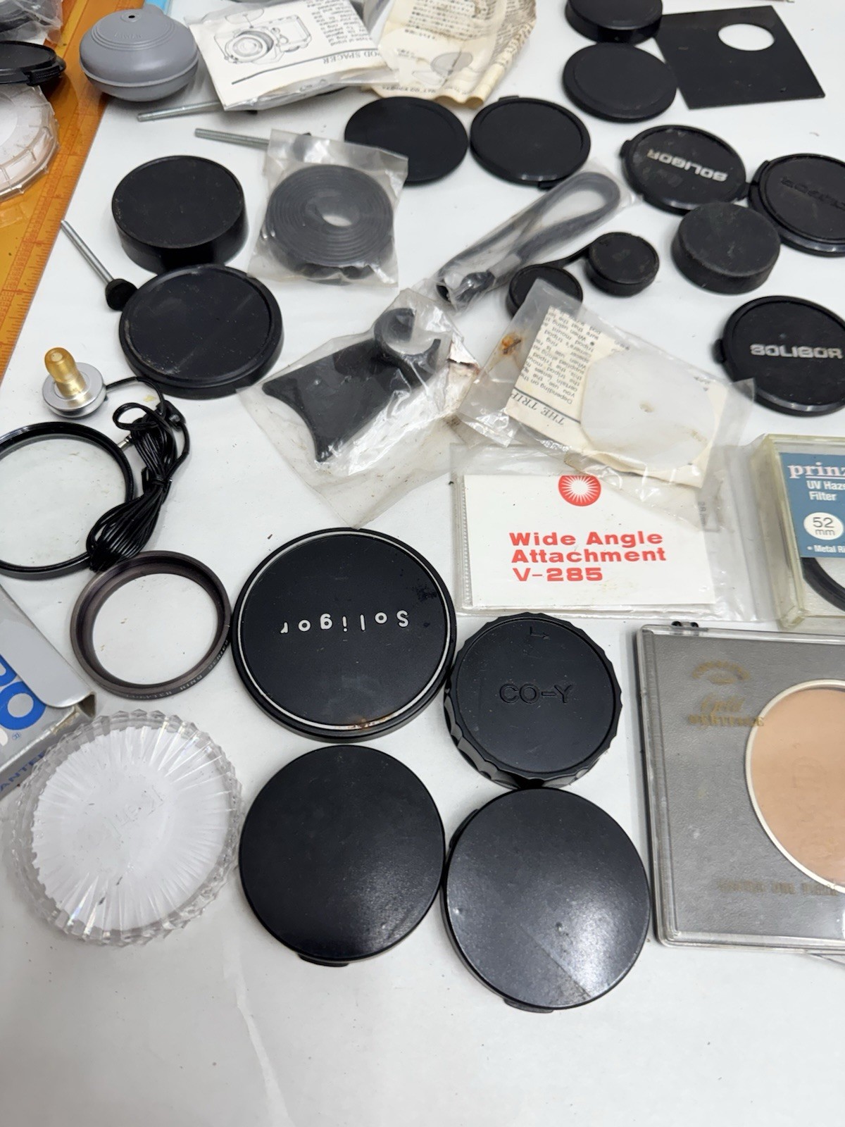 vintage photography camera accessory lot filters caps more
