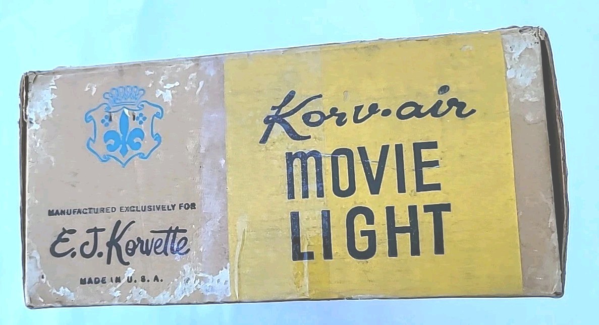 Korv-Air Movie Light Featuring Sylvania Sealed Beam Movie LAMP VINTAGE EJ KORVET