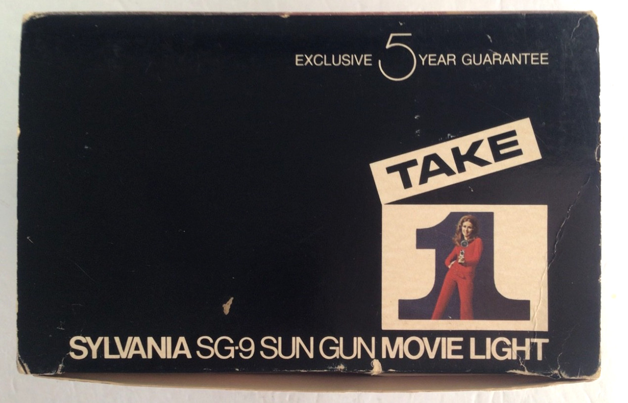 Sylvania SG-9 Sun Gun Movie Light Complete w/ Box 1960s Vintage Tested & Working
