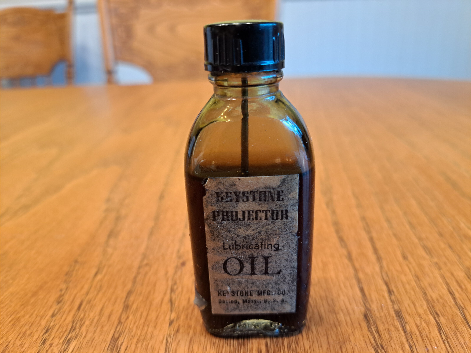 Vintage Keystone Projector Lubricating Oil Bottle Collectible 