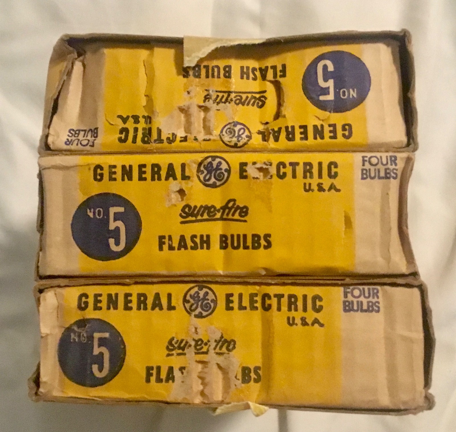 lot of 3 boxes of 12 each (total- 36 bulbs) GE General Electric #5 Flashbulbs