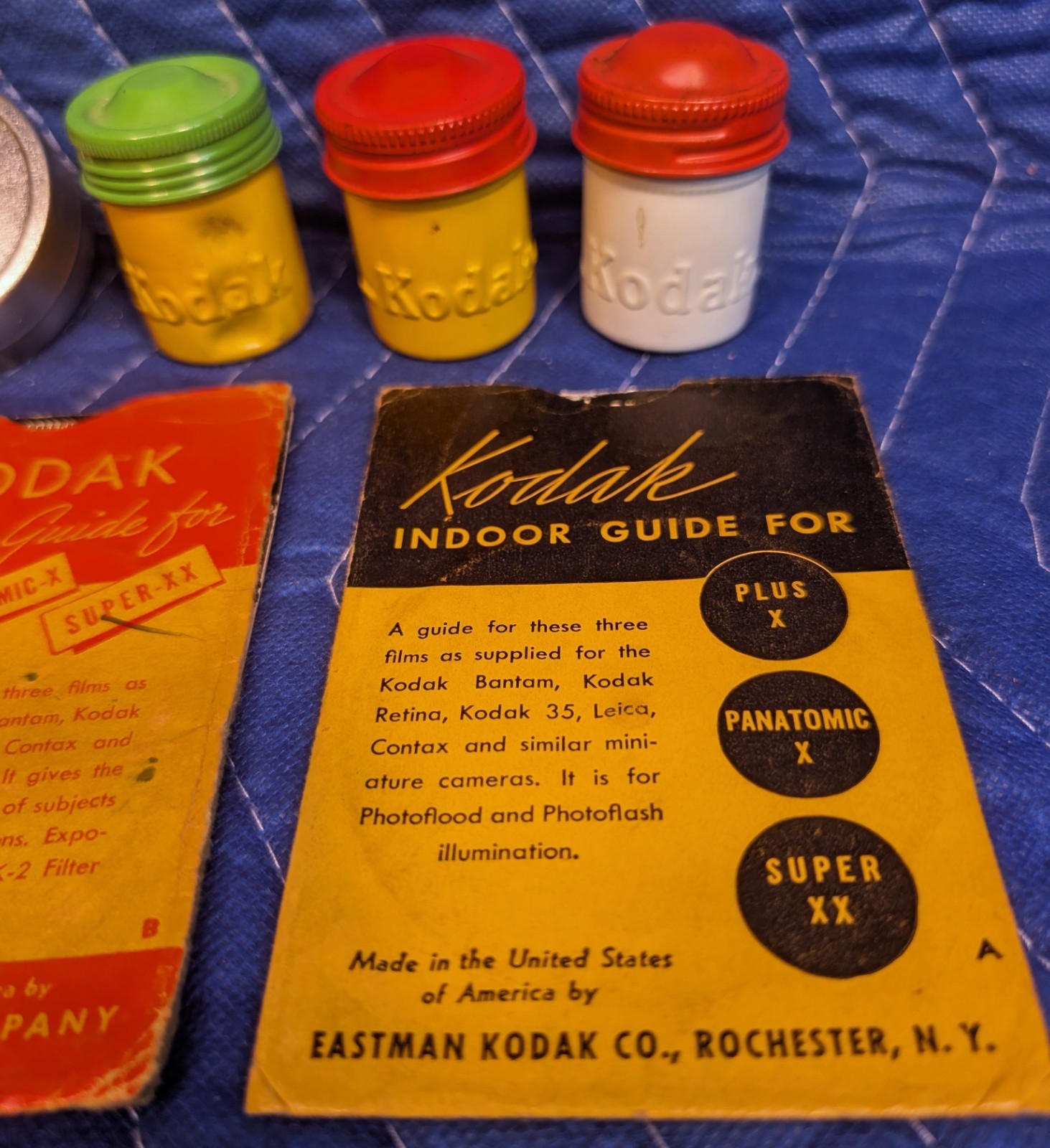 Lot of Vintage Kodak Film Canisters and Exposure Guides