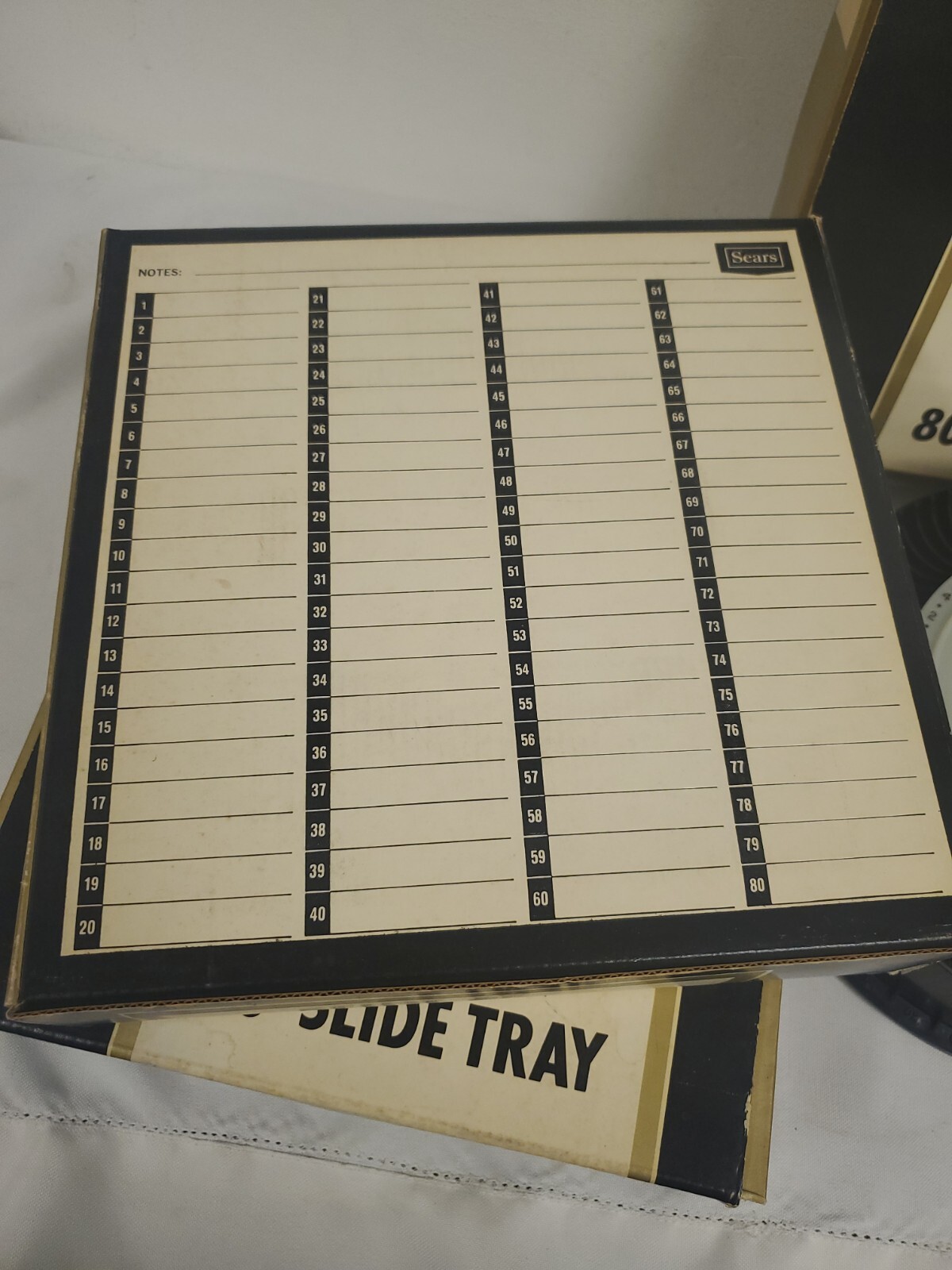 (3) Sears 9979 Circular 80-Slide Trays for Continental+Kodak Carousel Projectors