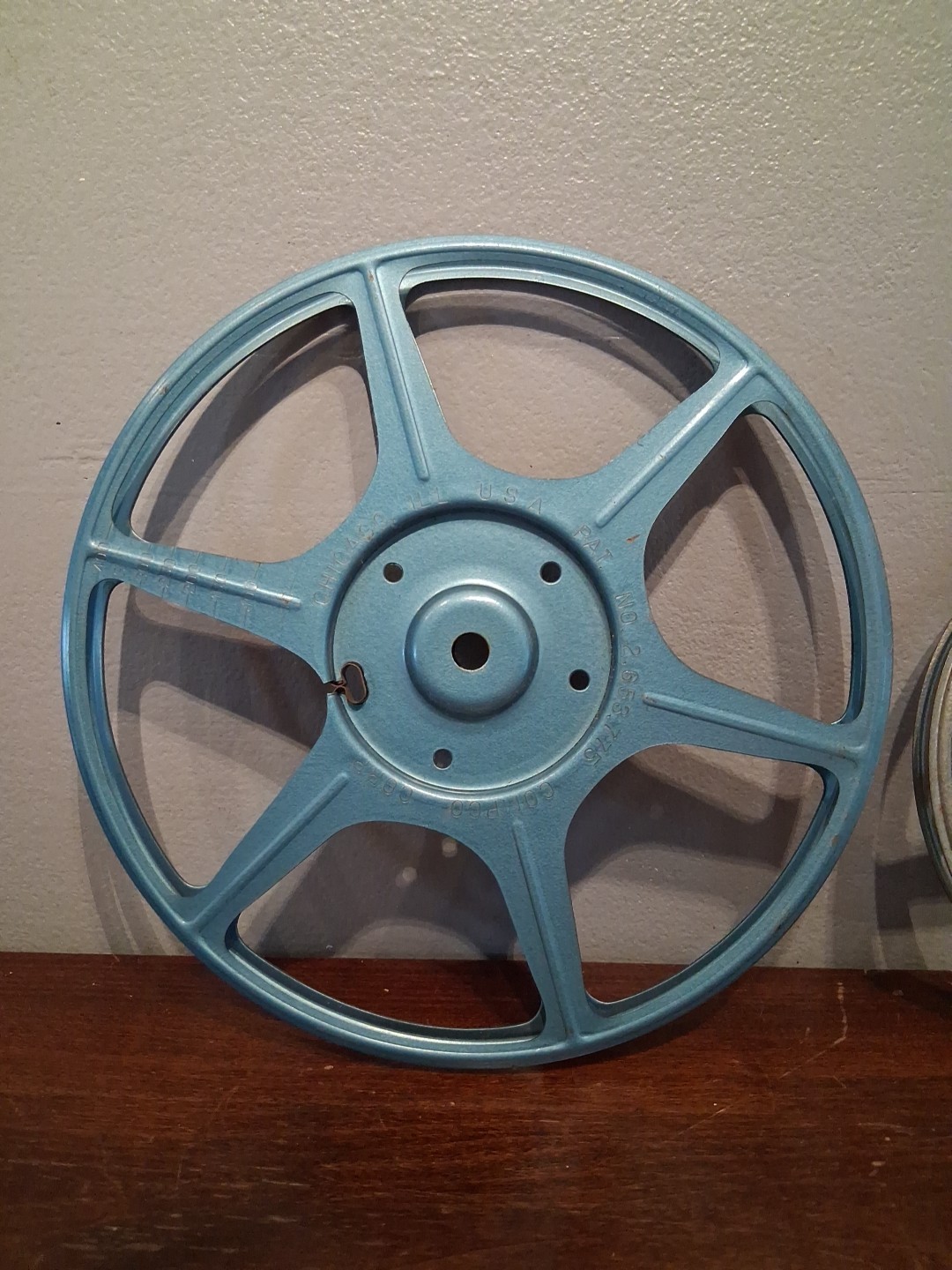 TWO VINTAGE METAL MOVIE REELS 1 COMPCO 1 KENCO USED CONDITION
