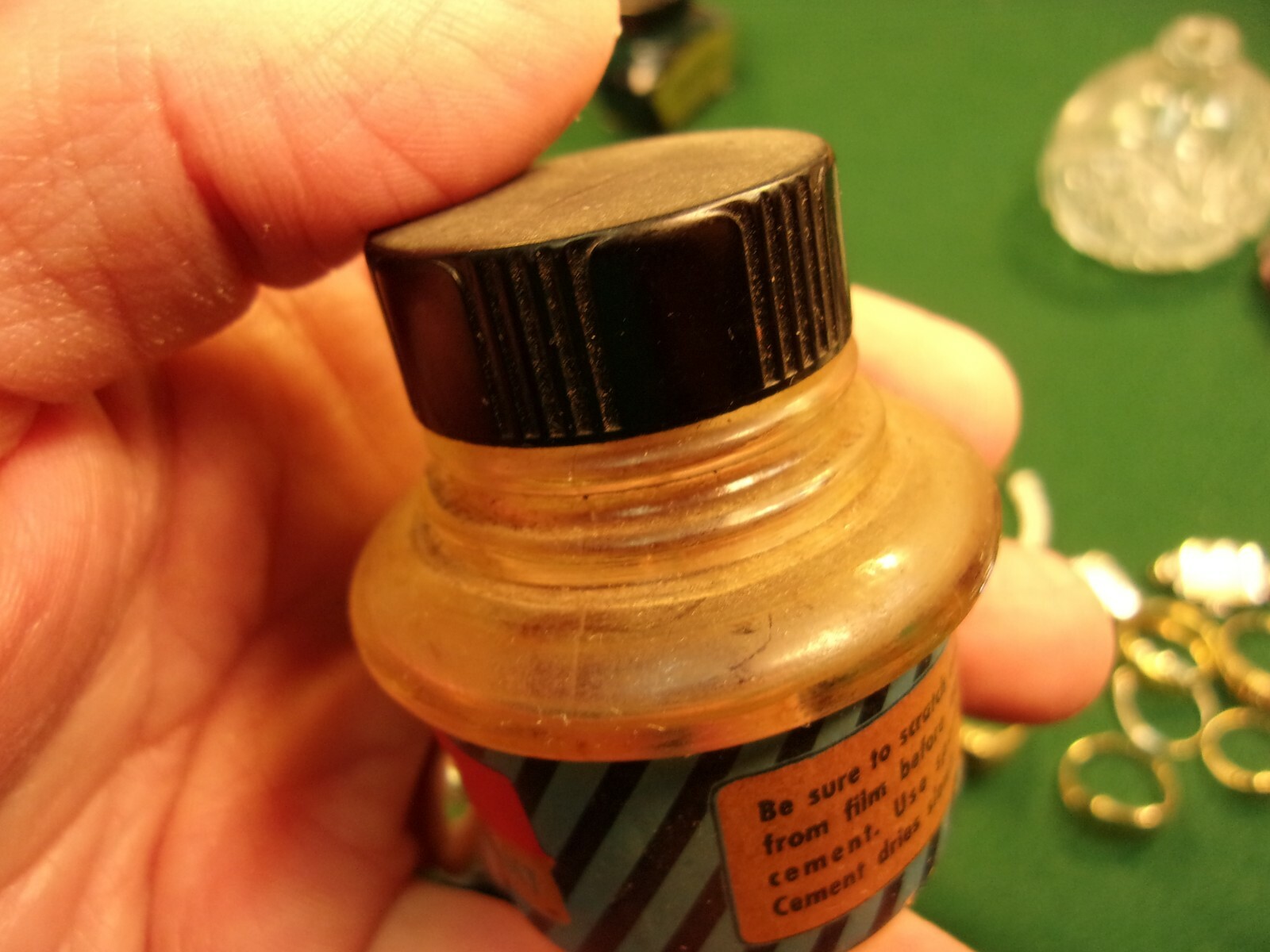 #22 of 24, RARE VTG ANTIQUE BOTTLE “TOWER FILM CEMENT” INCLUDING SOME CONTENTS