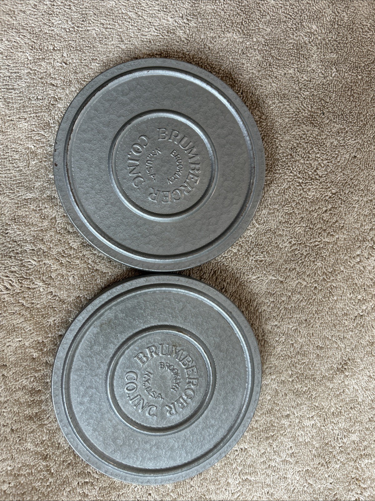 Vintage Brumberger Film Canisters With Kodascope Reels In Grey. 100-R06