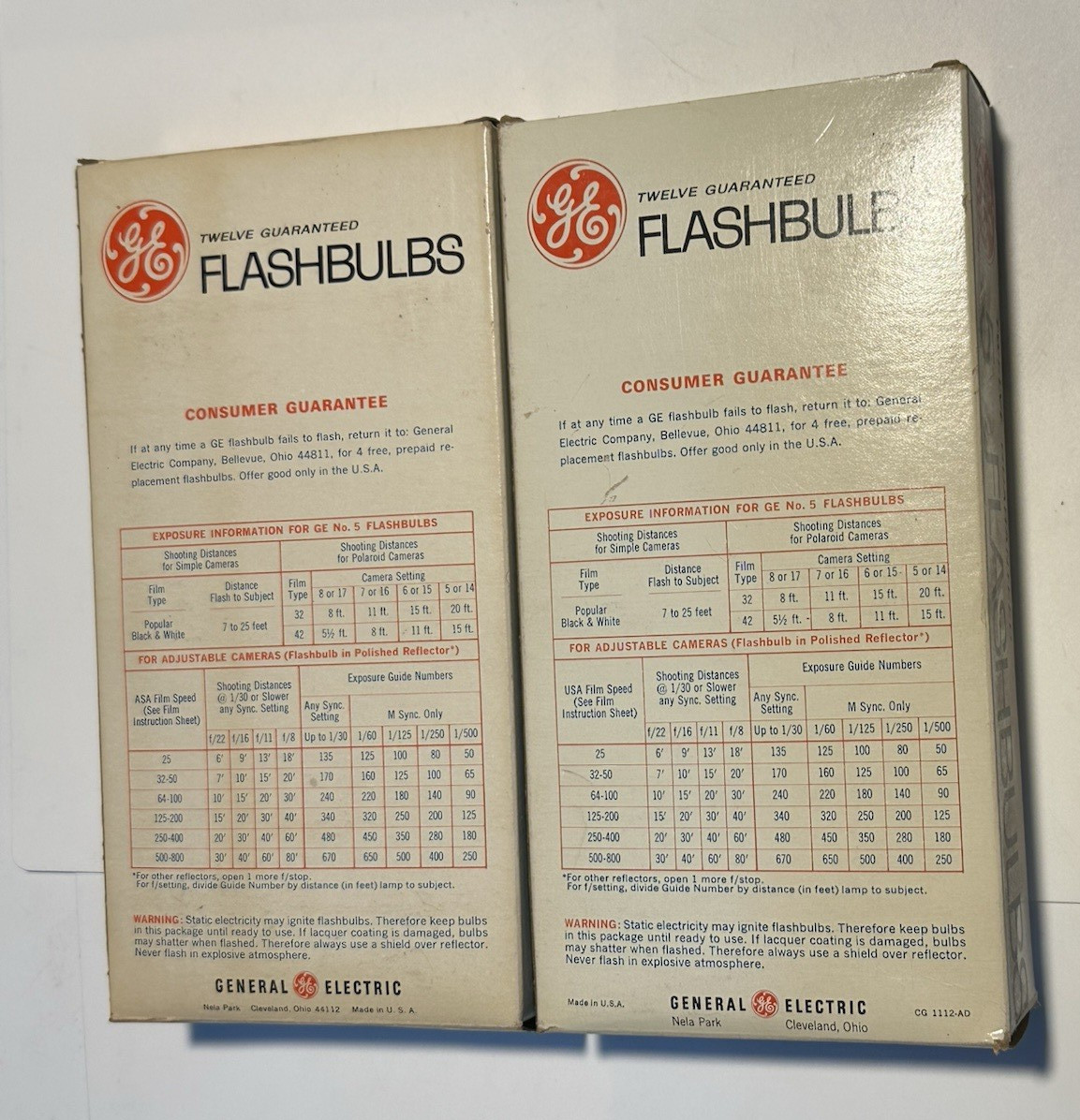 Vintage GE Flashbulbs #5 General Electric 2 boxes 20 bulbs (17)