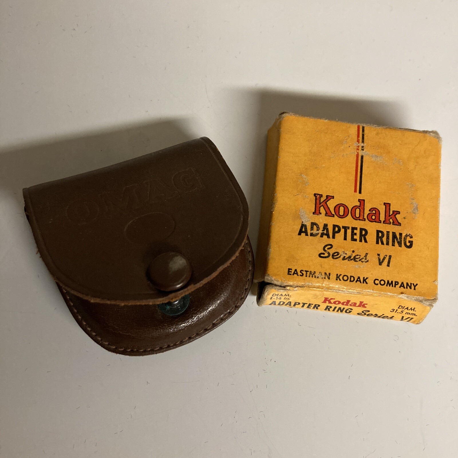 Vintage Kodak Single Adapter Ring Series VI (6) and Omag Lense/Filter & Pouch