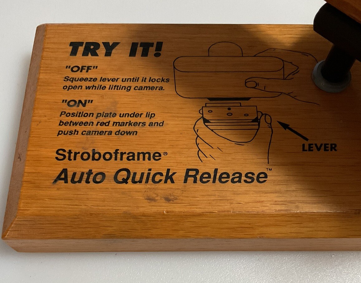 RARE Wooden Camera Salesman Sample Stroboframe Quick Release Set