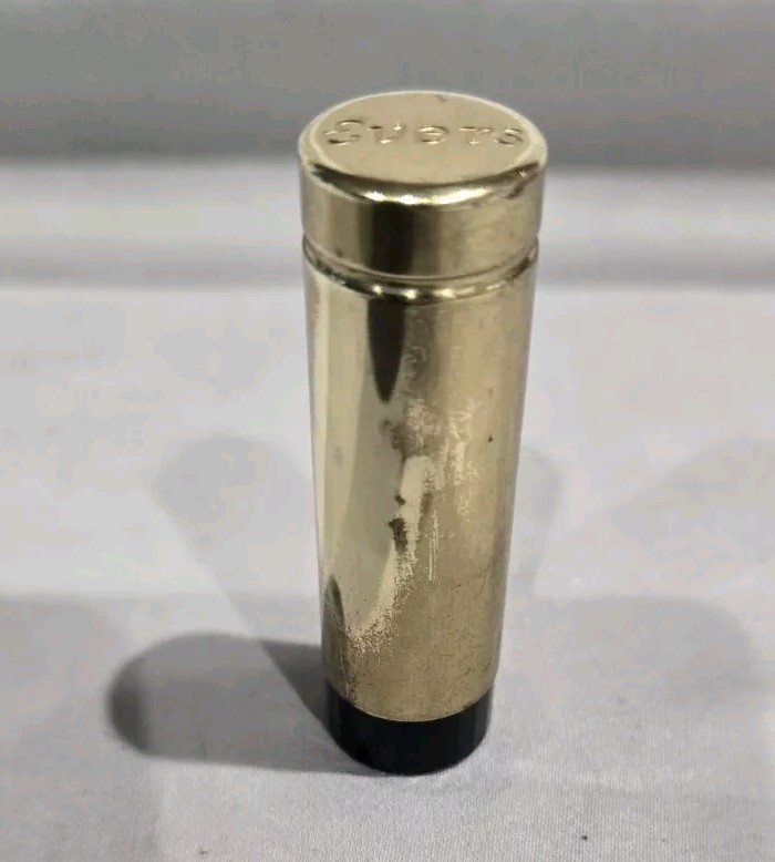 Great Vintage Retractable Camera Brush Lipstick Style Gold Toned Container
