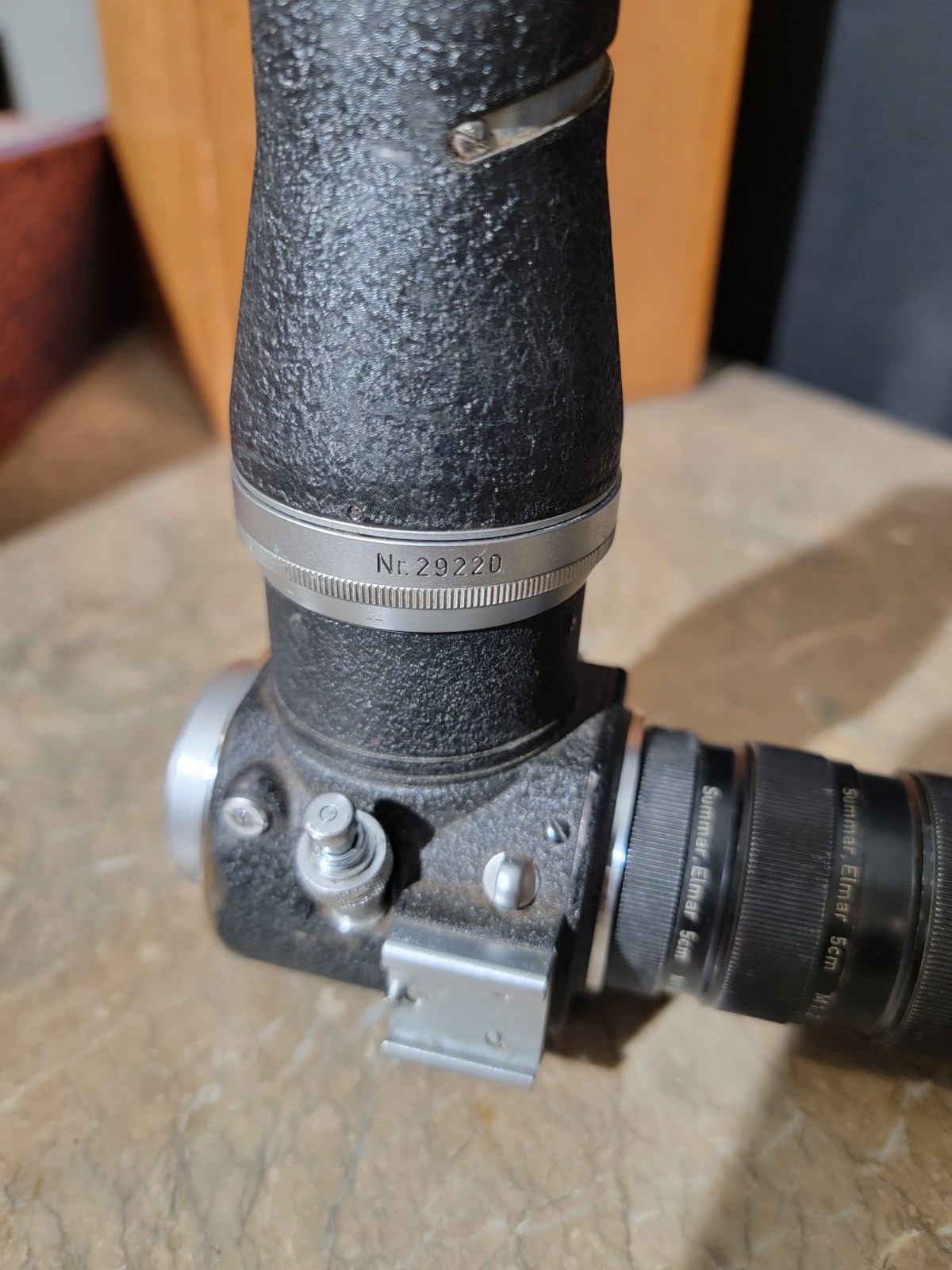 Leitz Wetzlar Microscope Camera Adapter w/ Summar Elmar 5cm Macro Lenses