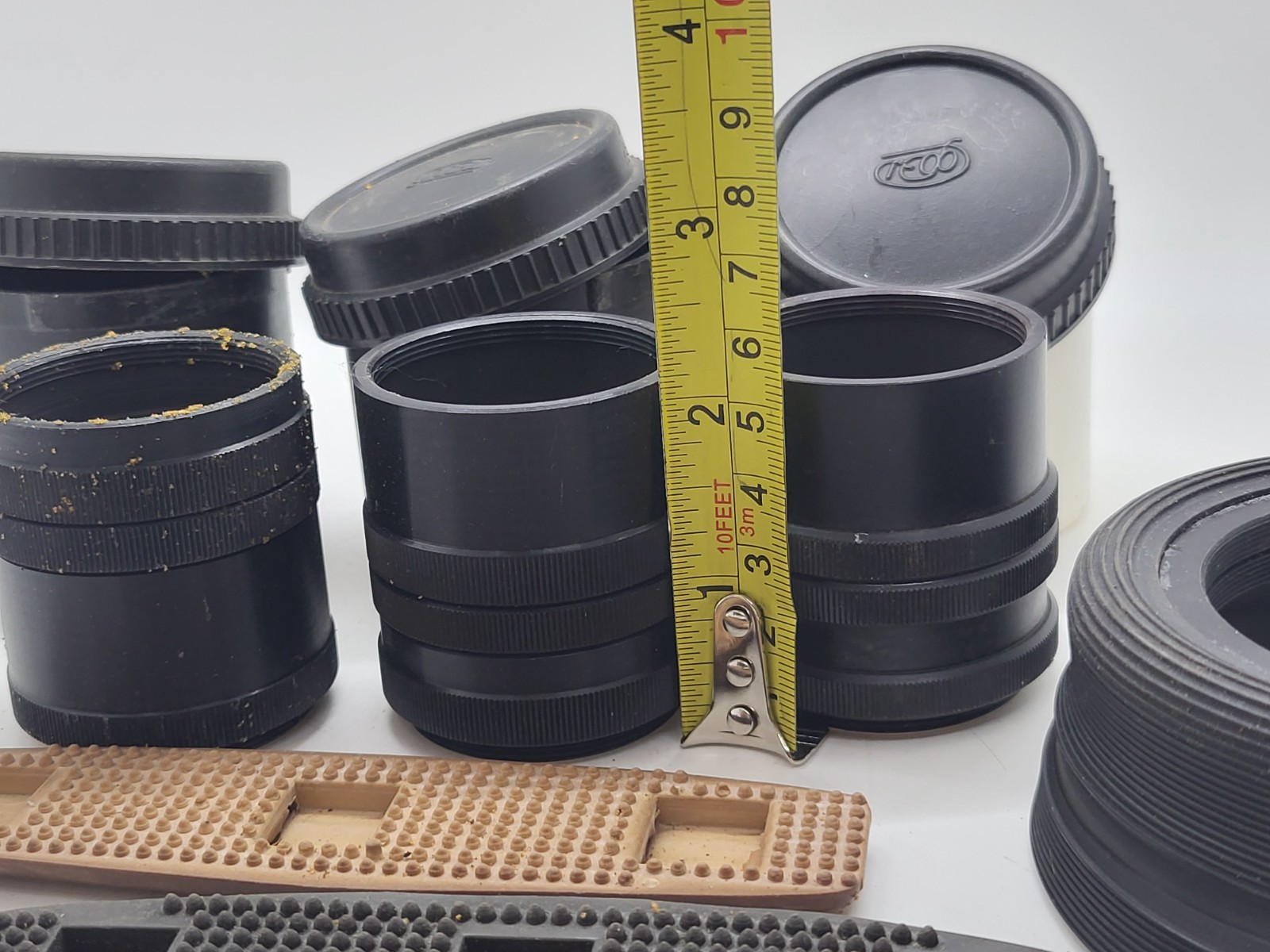 Vintage photography accessories: Extension rings shutter release cable lens hood