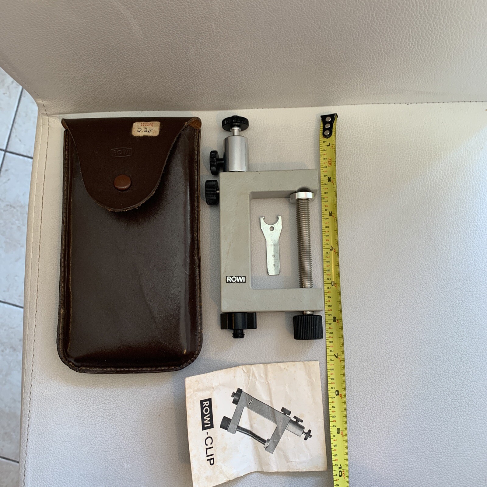 Vintage Camera Mount ROWI Clip with Leather Case Made in Germany