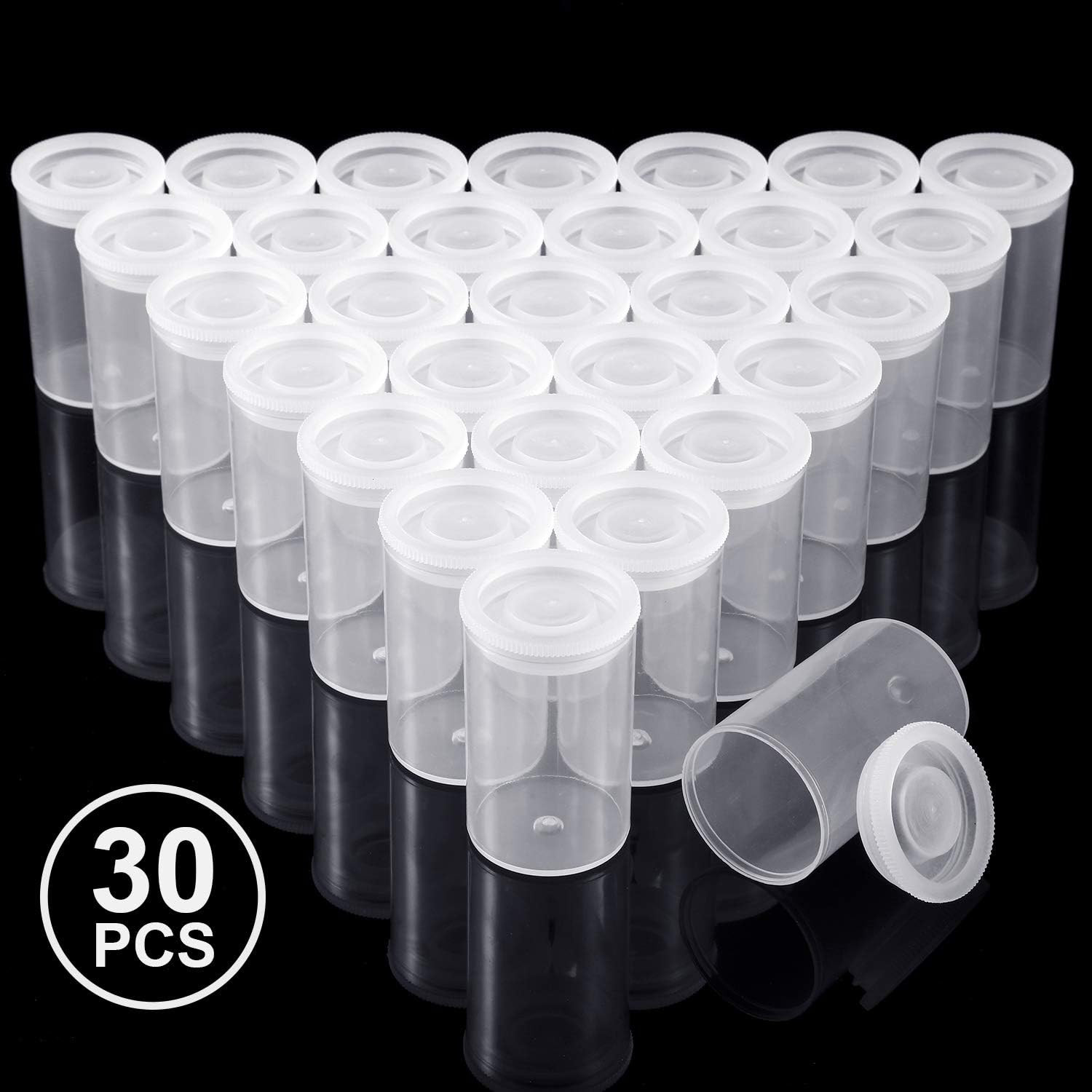 30 soportes de plastico para carretes película contenedores vacíos para carretes