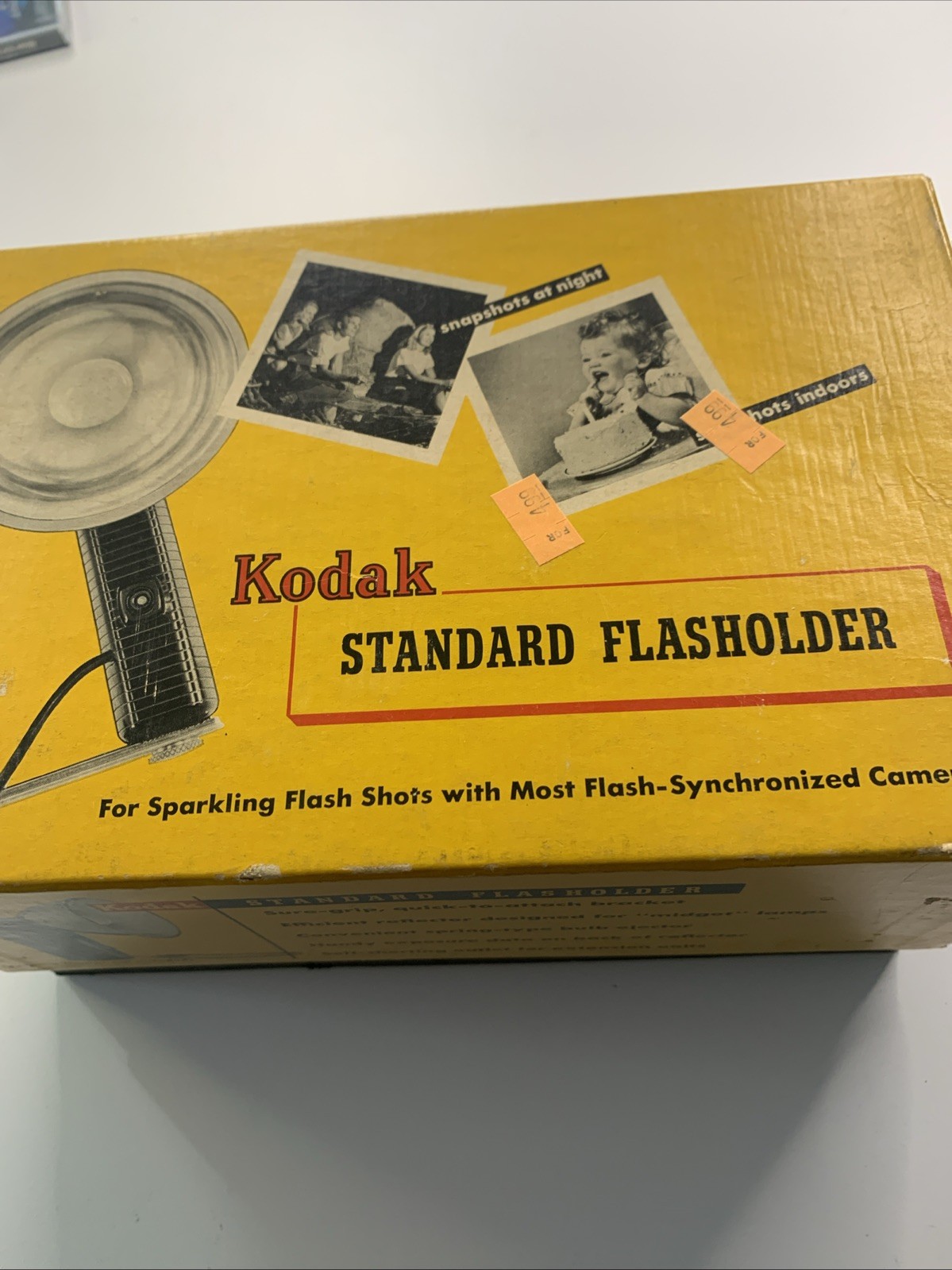 Vintage Kodak Standard Flasholder Flash Holder in Original Box w/ bracket