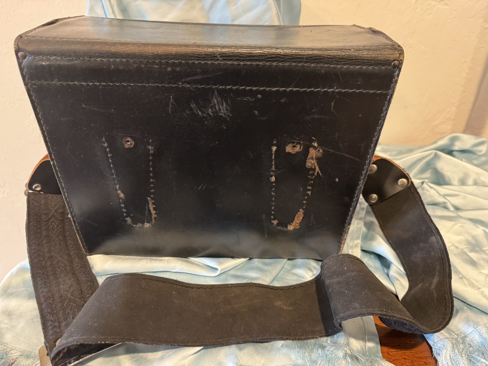 Vintage Coast Camera Case Black Genuine Cowhide Leather