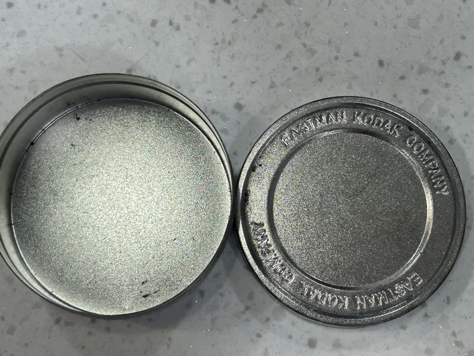 Vintage Film Roll Canister Silver Tin Metal Box Eastman Kodak Company 1970’s