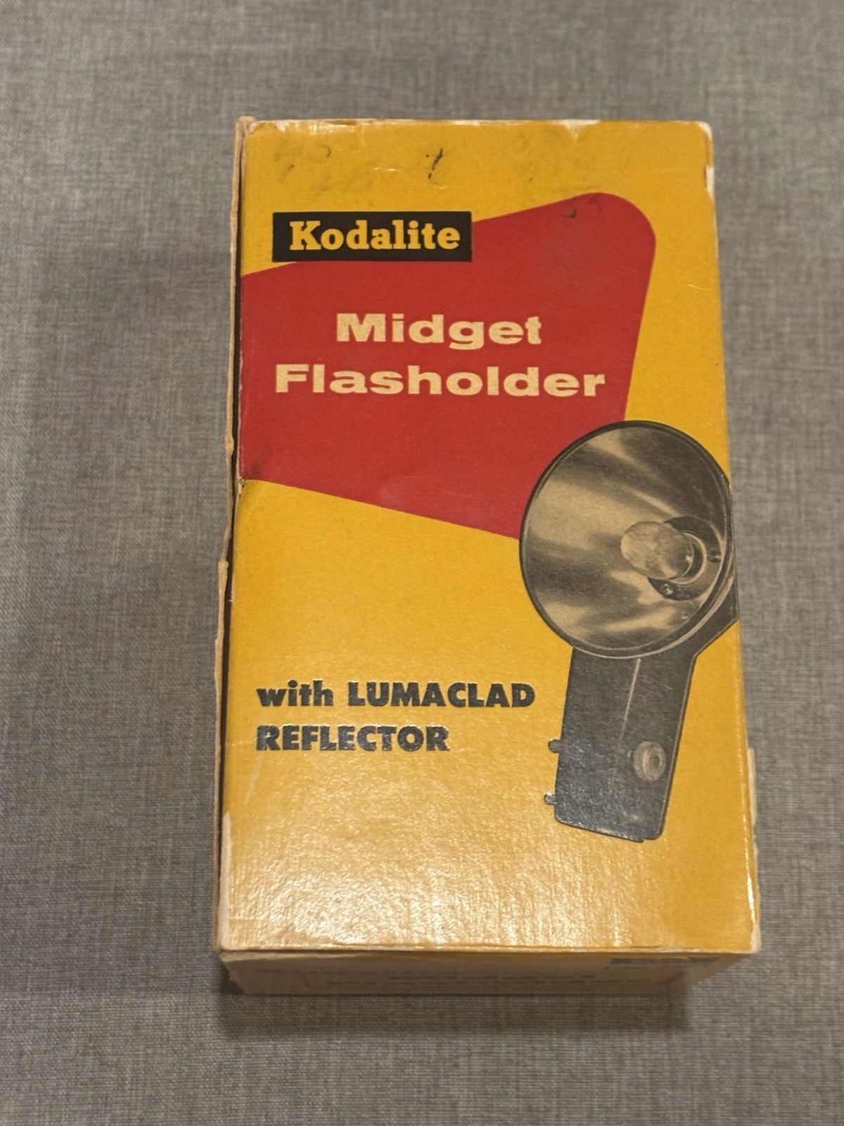 Kodalite Midget FlashHolder W/Lumaclad Reflector Vintage Inbox. Black #740 VTG