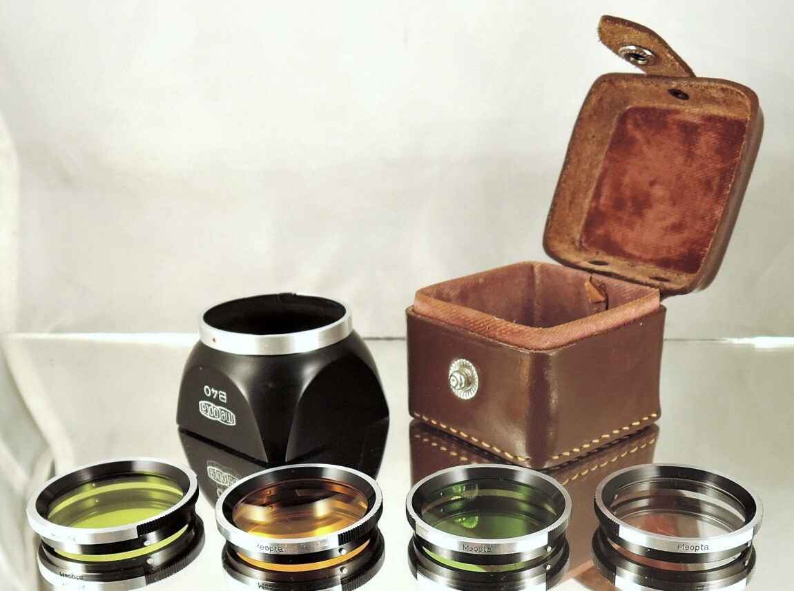 Flexaret MEOPTA RARE set Shade Hood B40 & Filters B36 Czechoslovakia Genuine