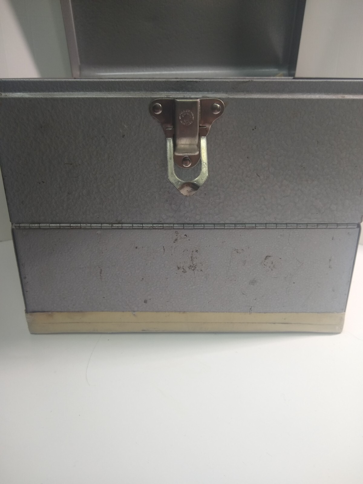 Vintage Logan Deluxe Silver Metal 8mm Film Reel Chest 12 Slots Box Storage