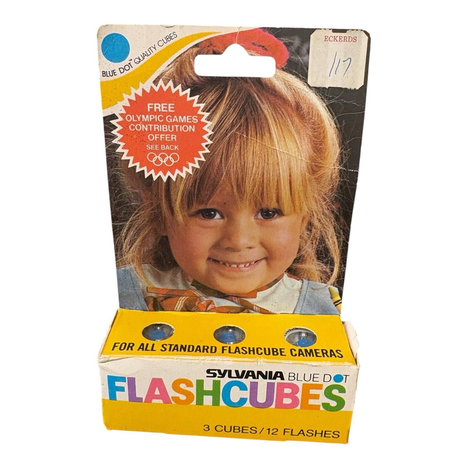 Vintage GTE Sylvania Blue Dot Flash Cubes 3 Cubes In Original Box New