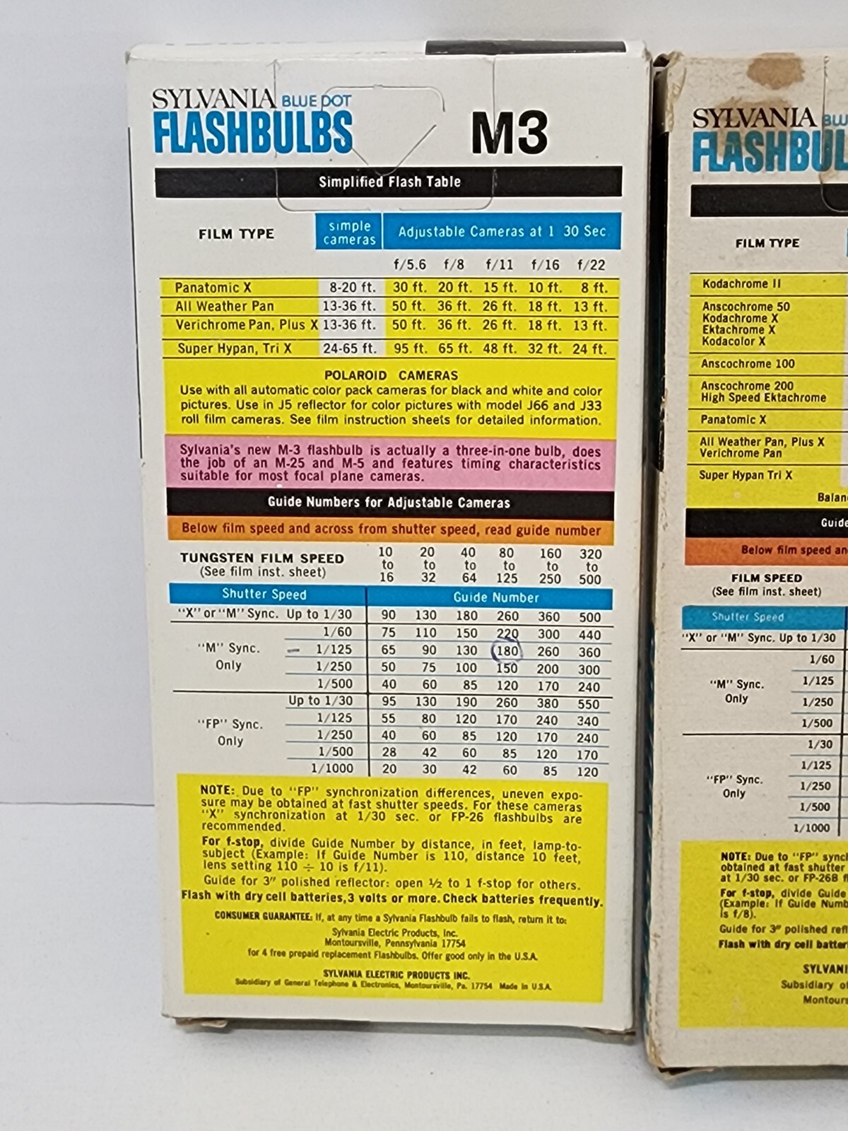Vintage Sylvania/GE Flashbulbs Blue Dot M3, M3B – 14 Bulbs 3Blue 11 Clear Box