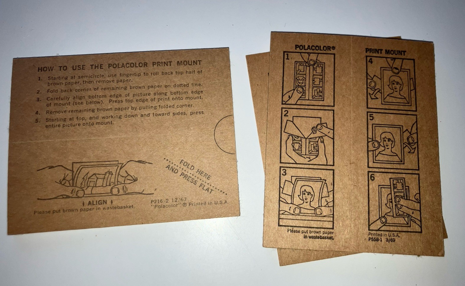 24 Vintage Polaroid Polacolor Print Mounts + Instructions & Mail Order Envelope