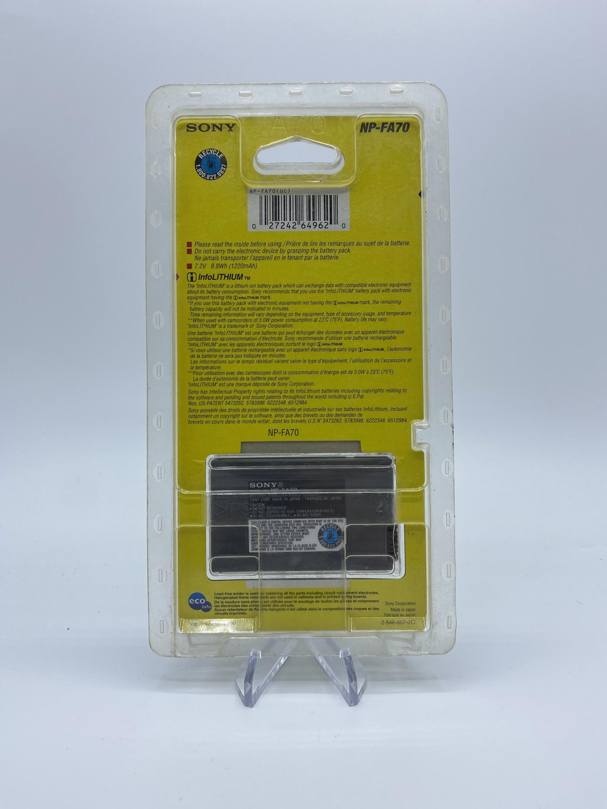 Boxed Genuine Sony Battery for DCR-HC90/DCR-PC55/DCR-PC1000/DCR-DVD7 (NP-FA70)