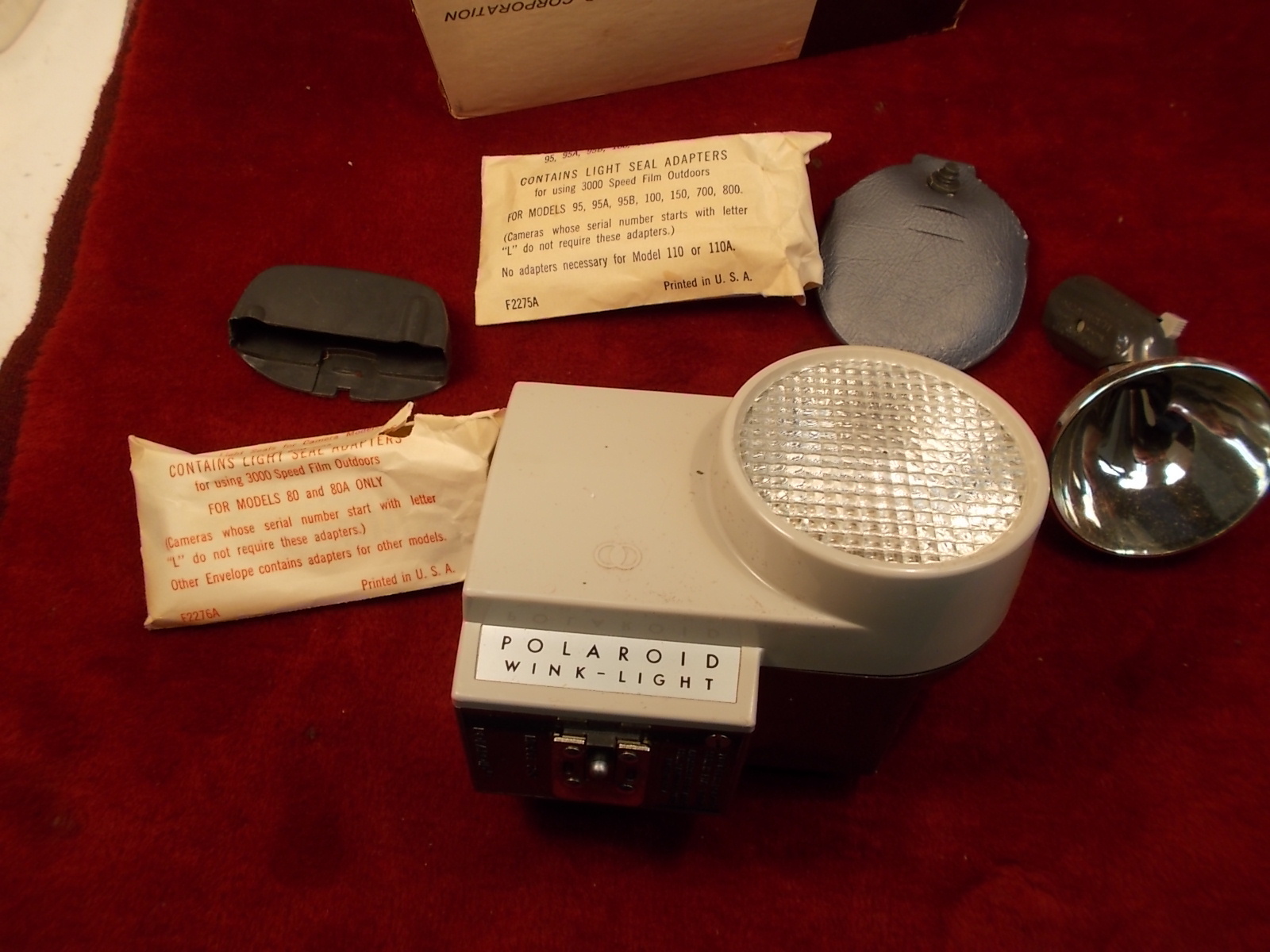 #257 ESTATE FIND, OLD VTG POLAROID WINK-LIGHT FLASH KIT, LAND CAMERAS, NEAR MINT