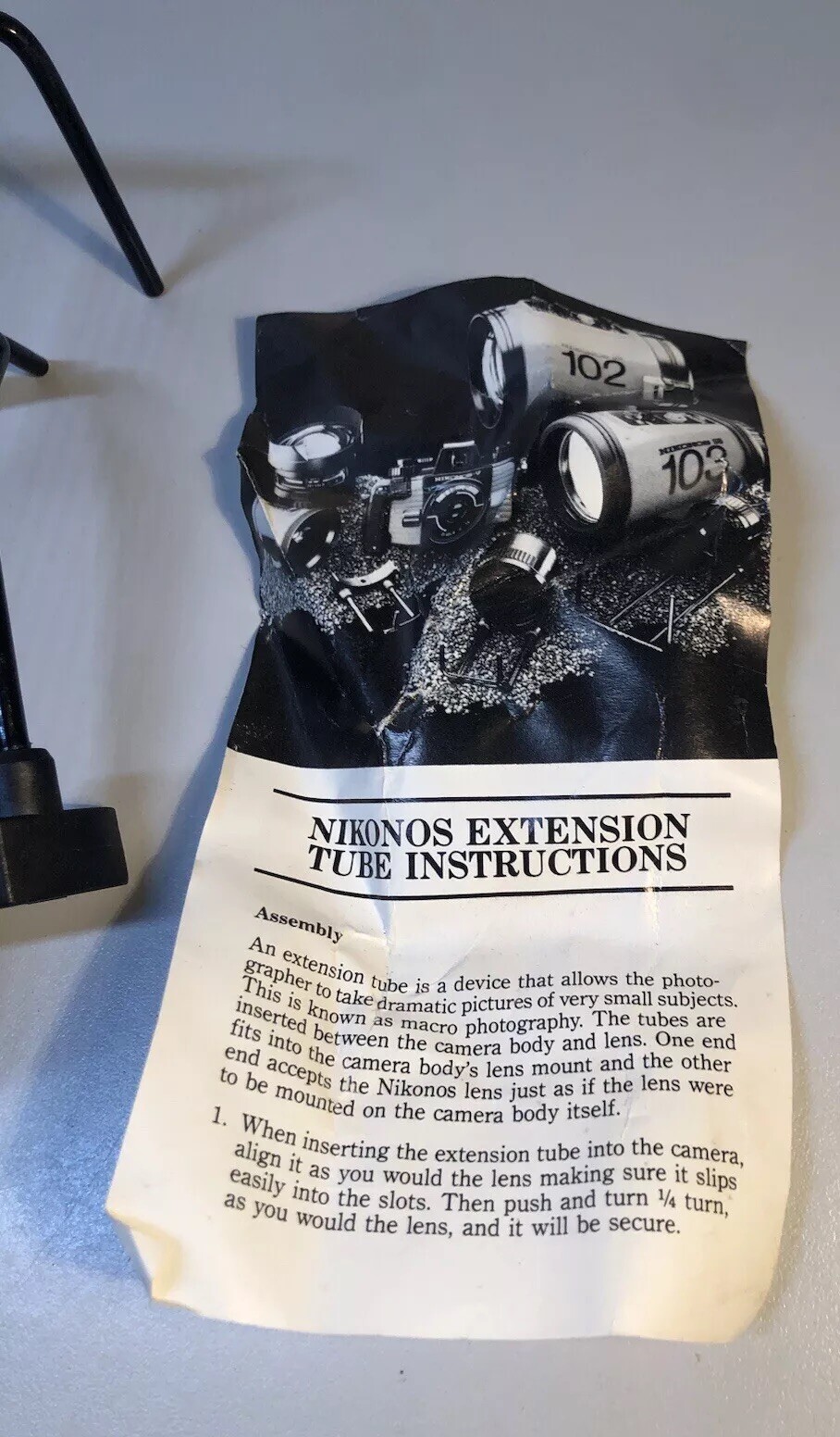 EXTENSION MACRO TUBE FOR NIKONOS underwater cameras & Instructions Dive Diving