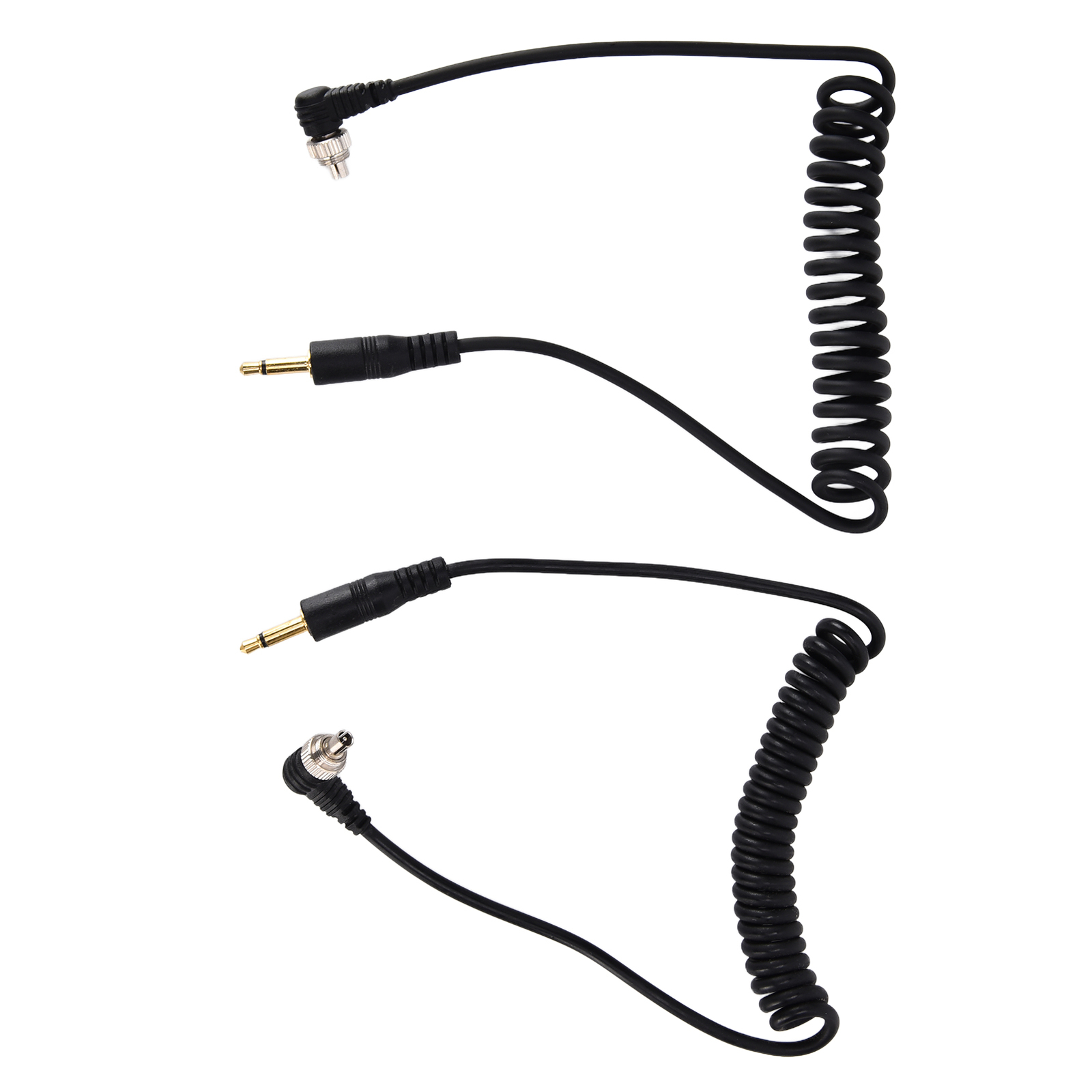 2pcs Camera Flash Cable Universal 3.5mm To Male Flash PC Sync Cable Coiled Cord