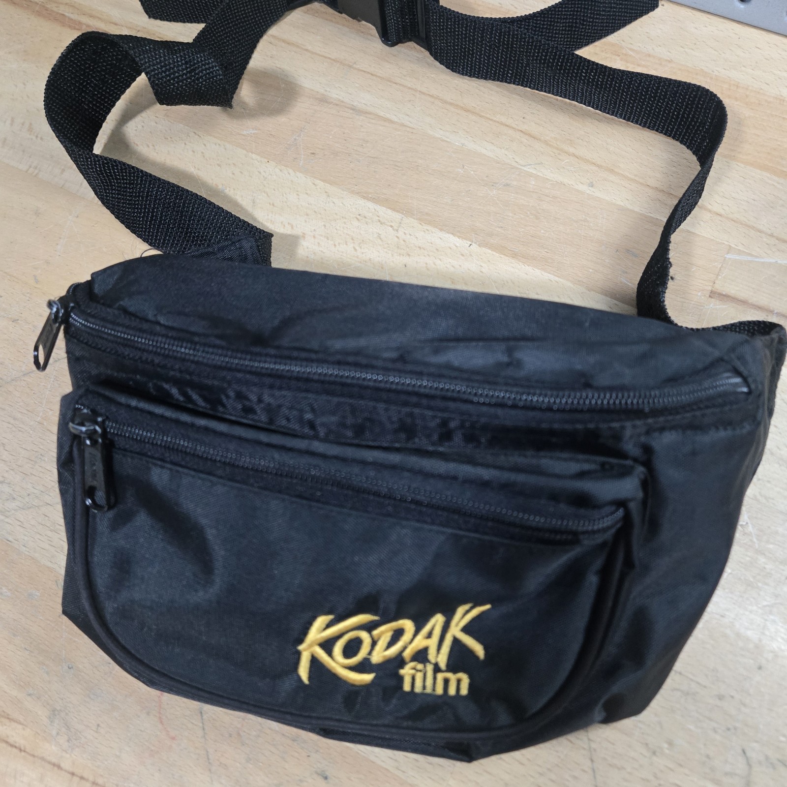 Vintage 1990s Kodak Film Photography Black Fanny Pack Waist Bag