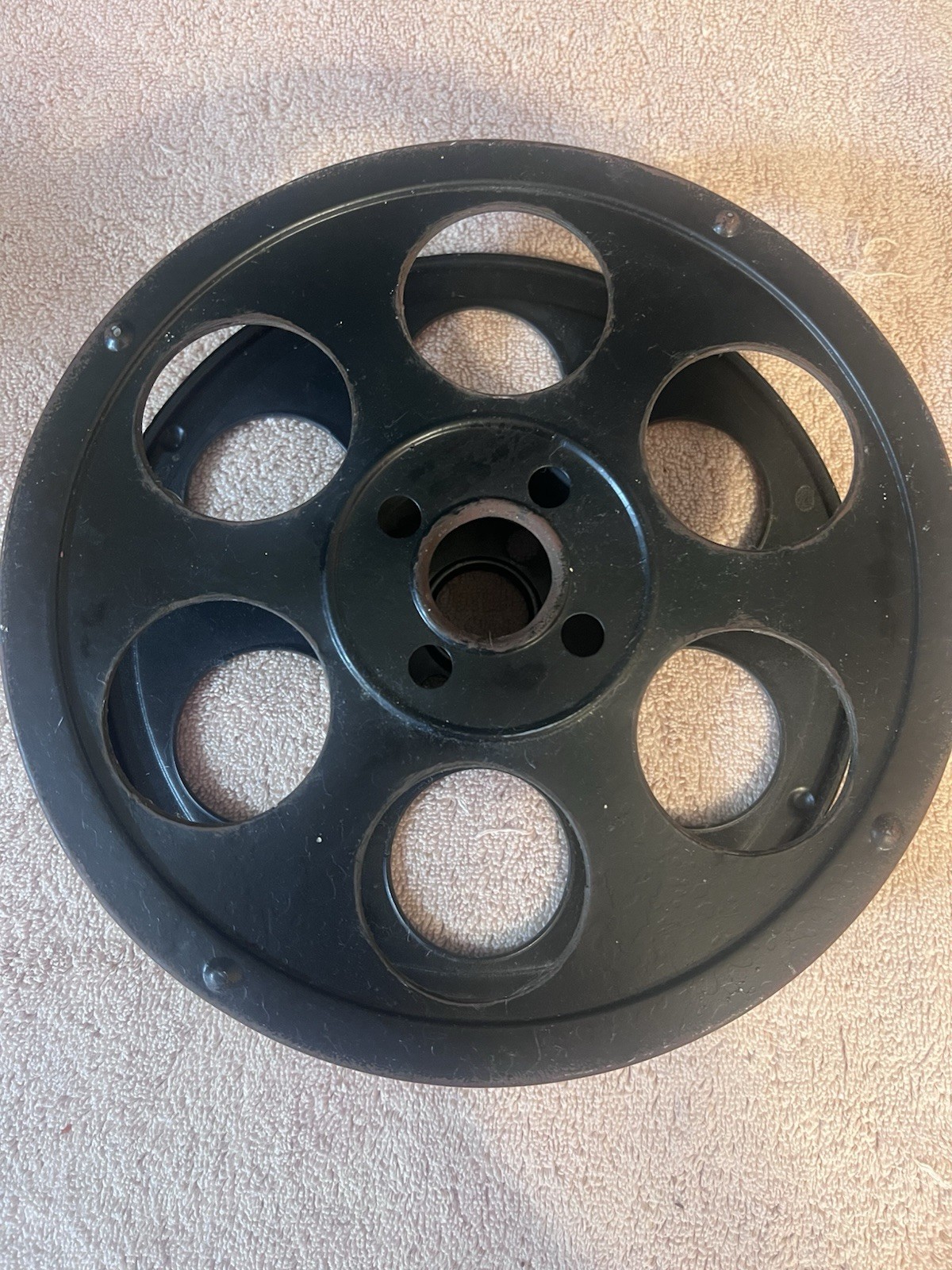 Vintage Black Empty Rewind Film Reel/Spool Reels, Approx. 9 in Diameter