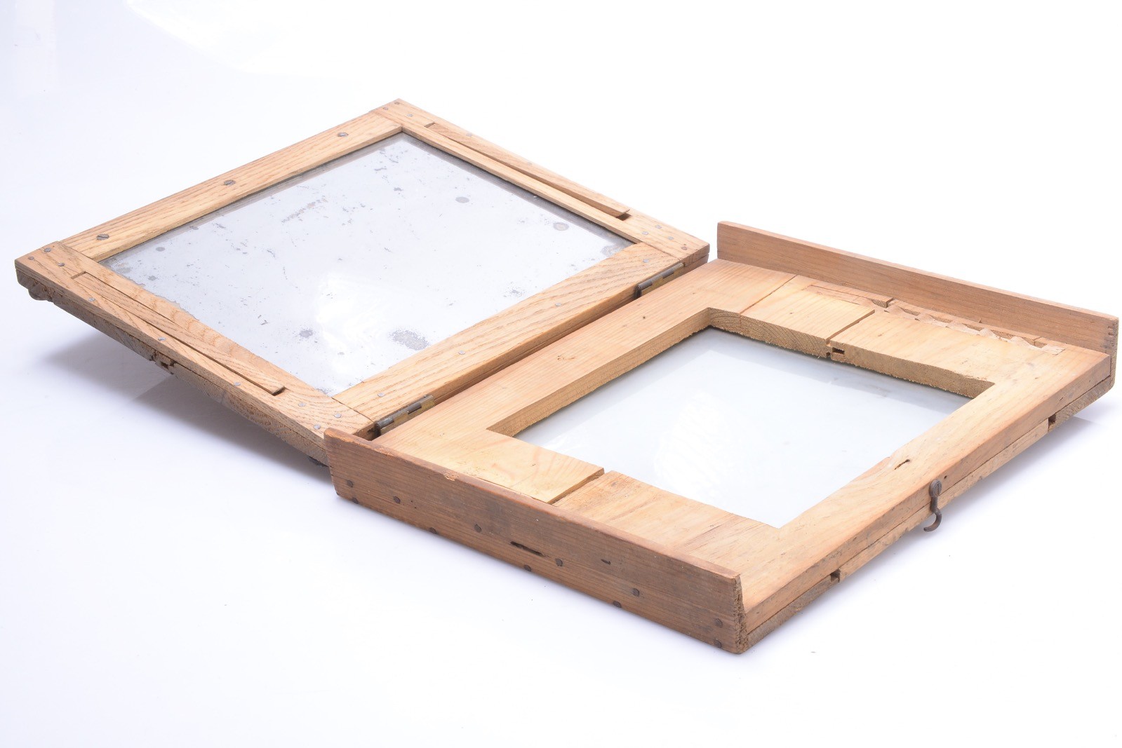 ✅ RETOUCH, RETOUCHING DEVICE LARGE ANTIQUE 19X19CM FORMAT MIRROR & FOCUS SCREEN