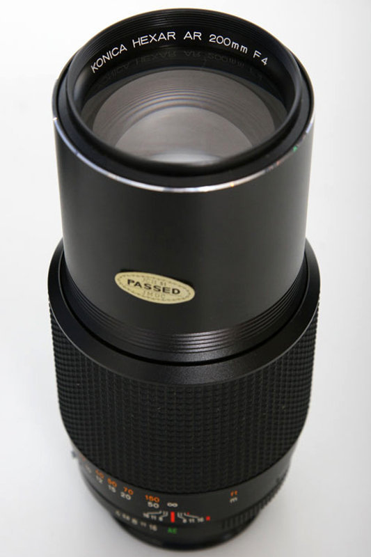 Konica Hexar AR 200mm f4 Telephoto Lens * Clean