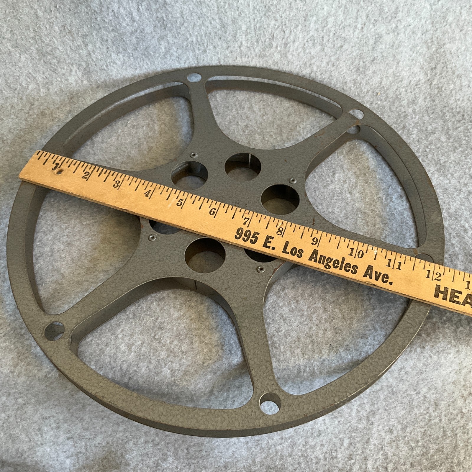 Vintage 16 MM Open Metal Film Reel 12 1/4″ x 3/4″ Compco Bros. Chicago USA