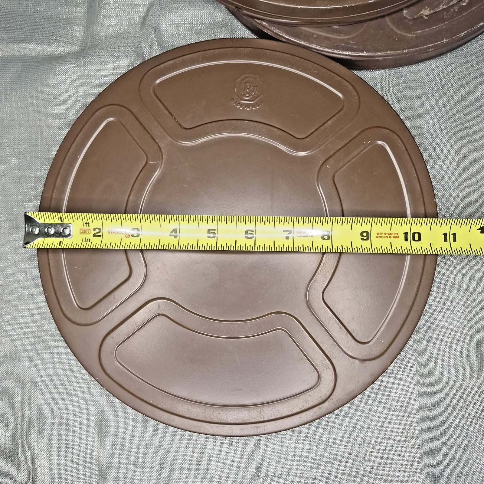 Three (3) 10.75″ Goldberg Brothers Dustproof Film Reel Can 10 3/4 Brown Canister