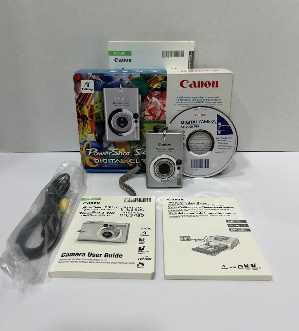 Canon PowerShot S410 4.0MP Compact Digital Camera With Box, Manuals And Cords